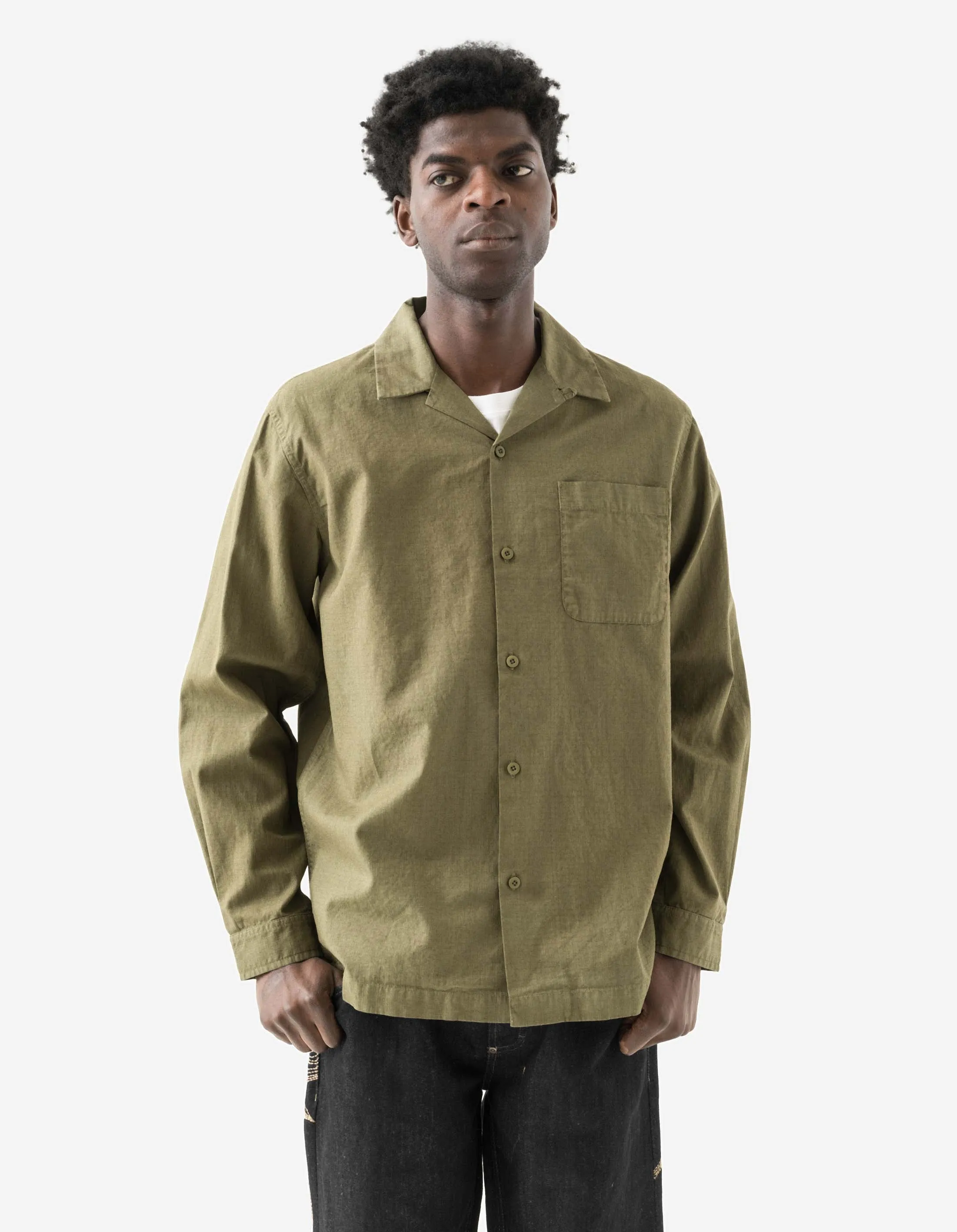 7101 L/S Camp Collar Shirt Olive OG-107F sold by Maharishi product image thumbnail 2