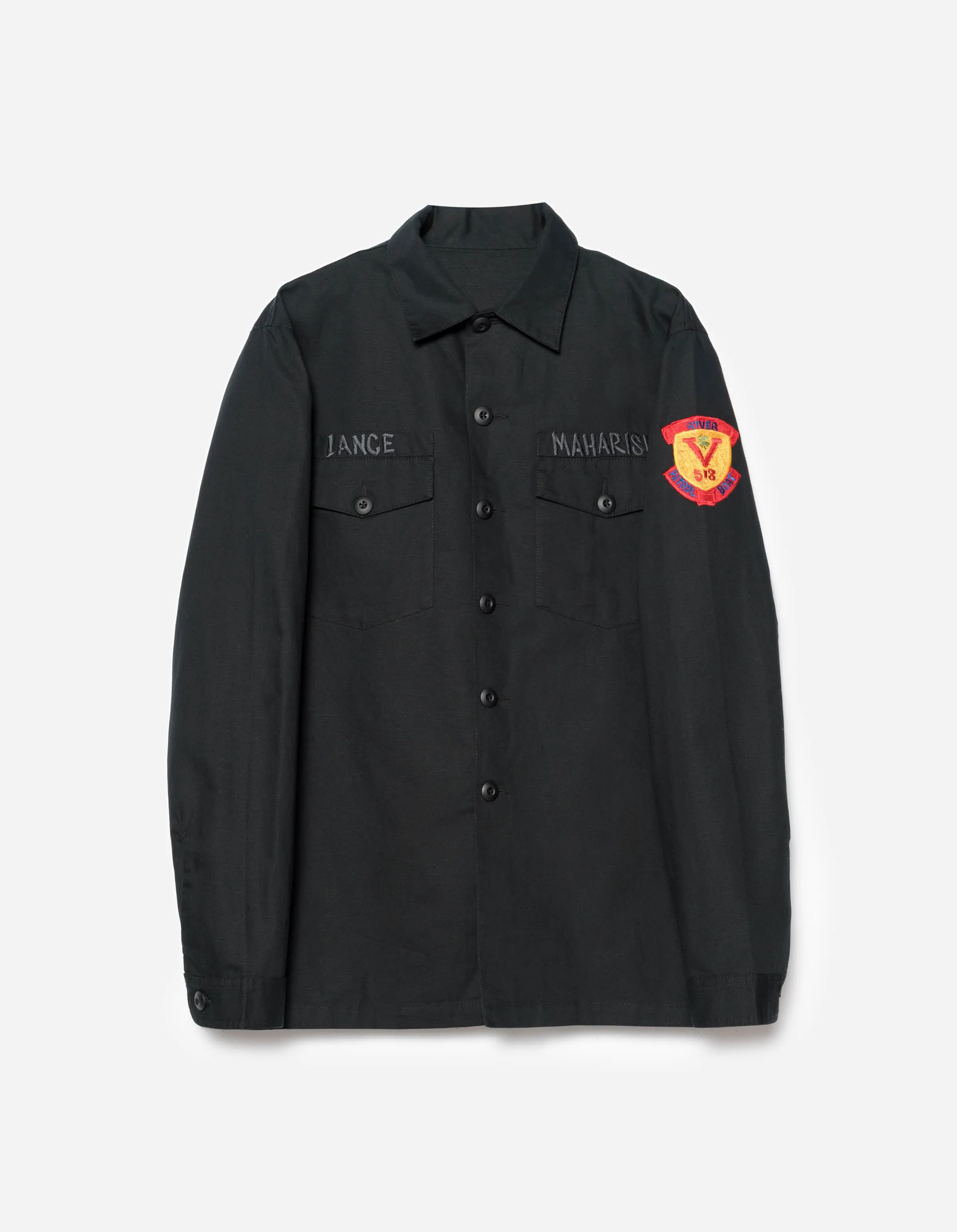 7149 Riverine L/S Embroidered Utility Shirt Black sold by Maharishi product image thumbnail 2