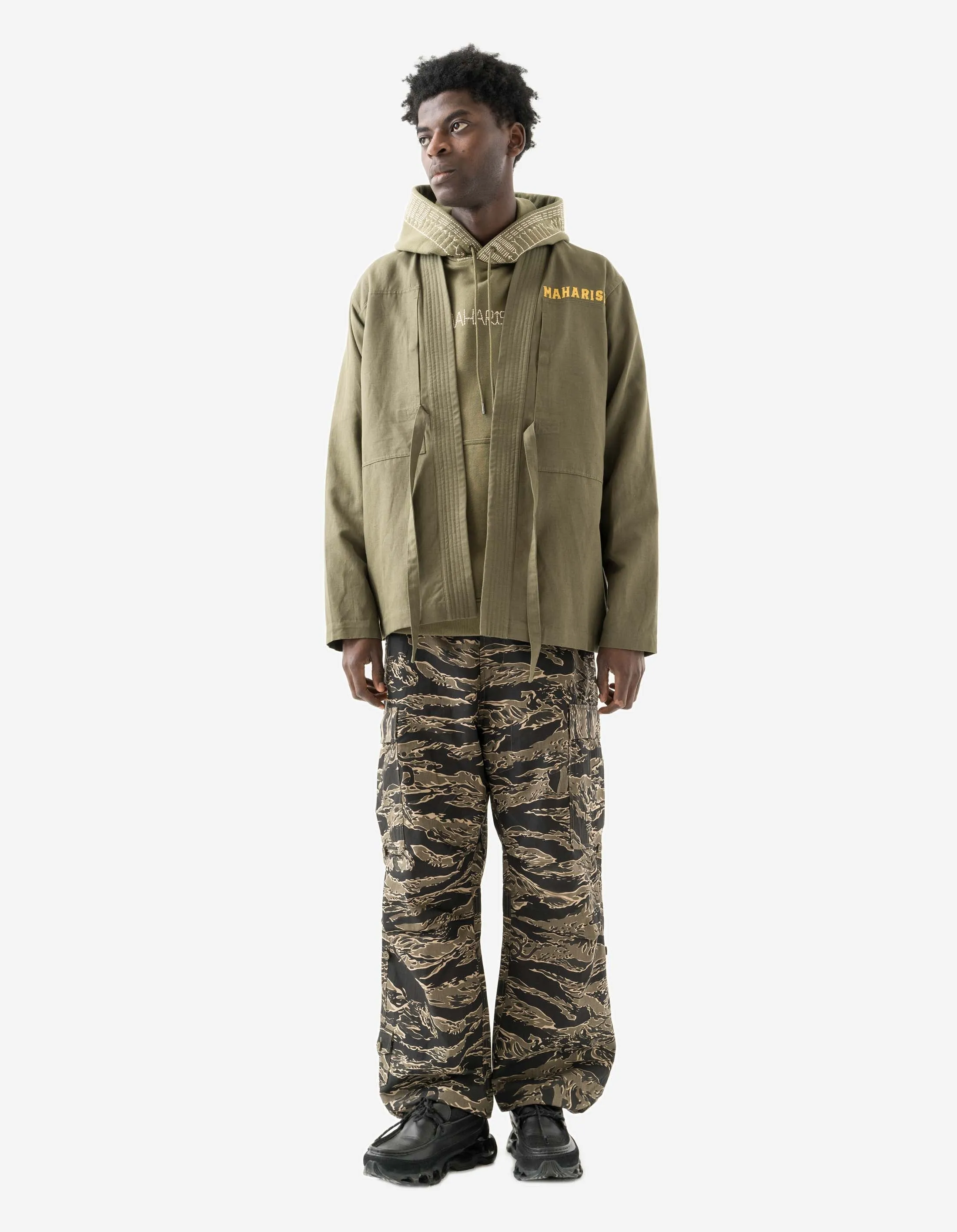 7093 Sno Panthers Embroidered Hanten Shirt Olive OG-107F sold by Maharishi product image thumbnail 4