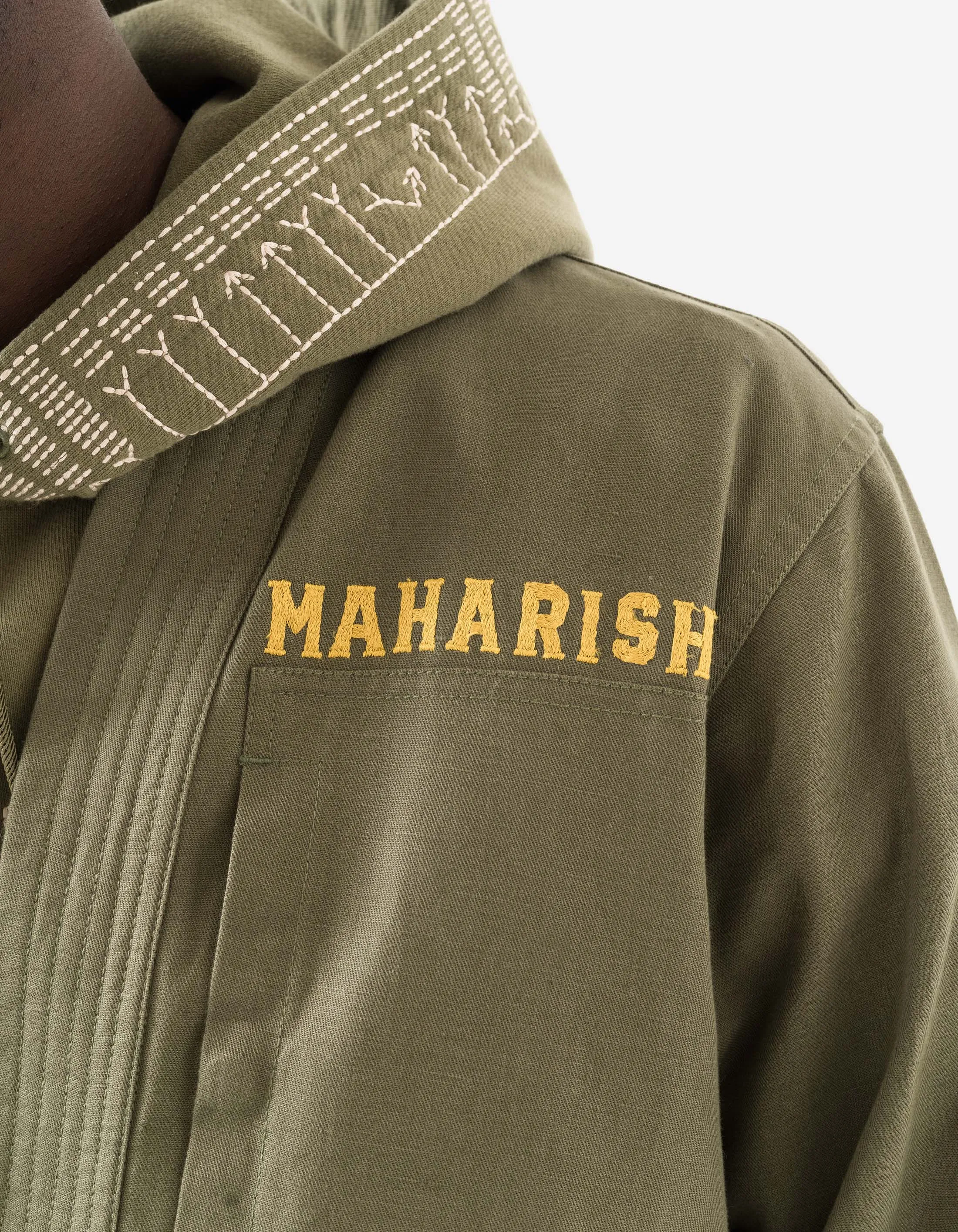 7093 Sno Panthers Embroidered Hanten Shirt Olive OG-107F sold by Maharishi product image thumbnail 5