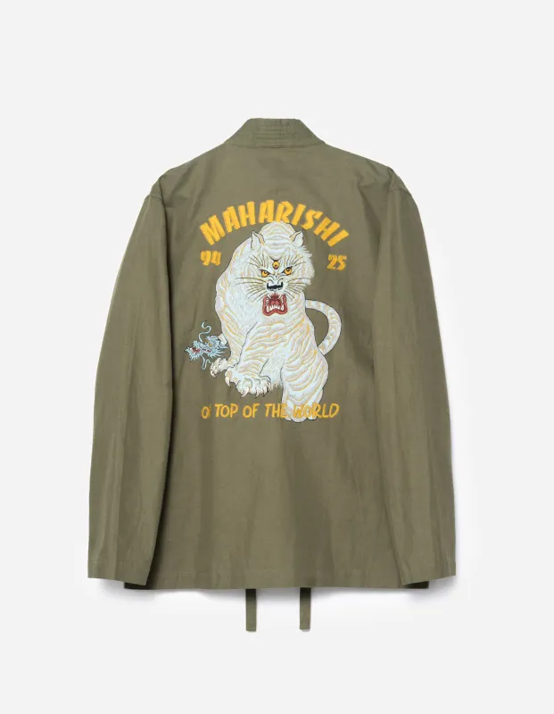 7093 Sno Panthers Embroidered Hanten Shirt Olive OG-107F sold by Maharishi