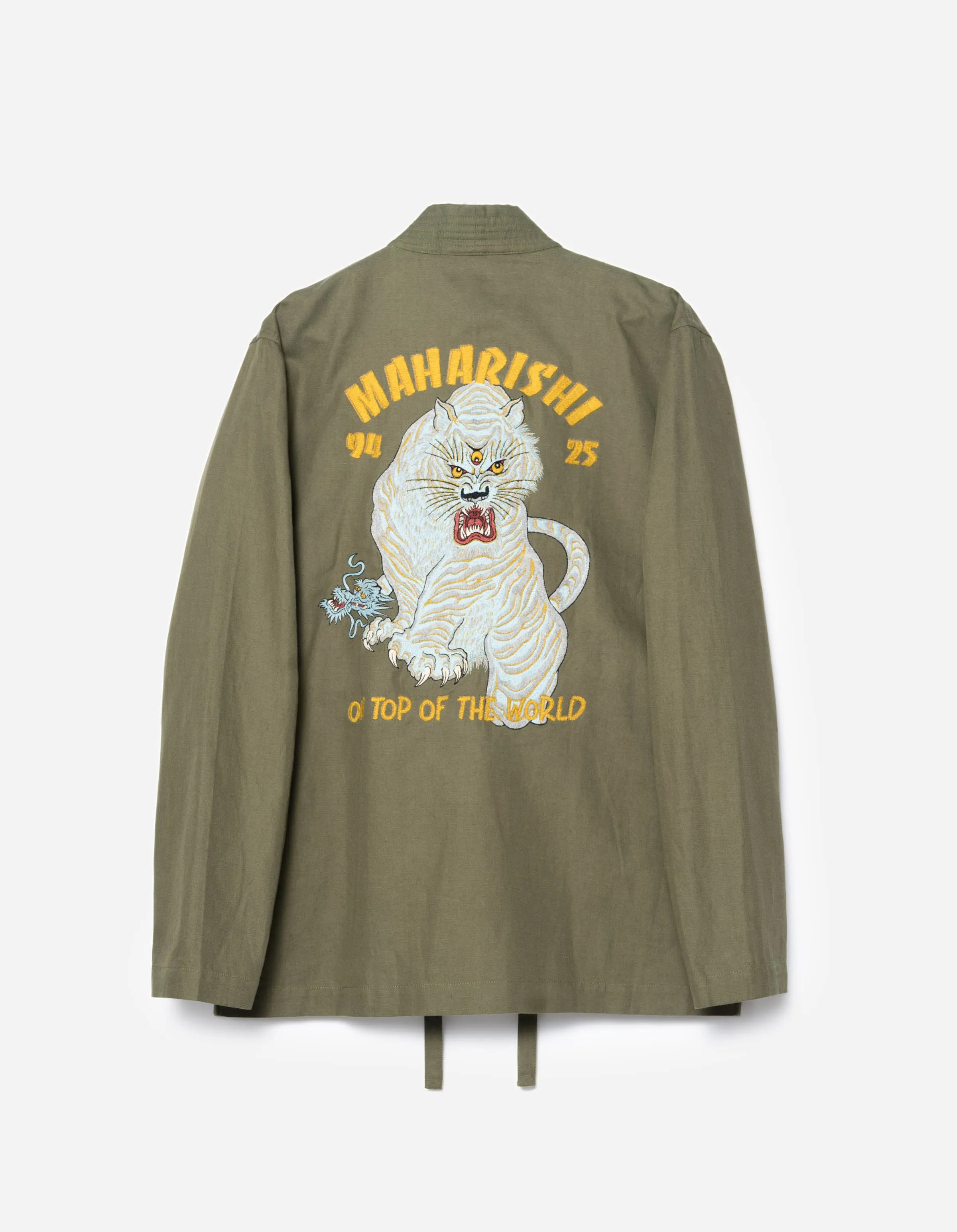 7093 Sno Panthers Embroidered Hanten Shirt Olive OG-107F sold by Maharishi