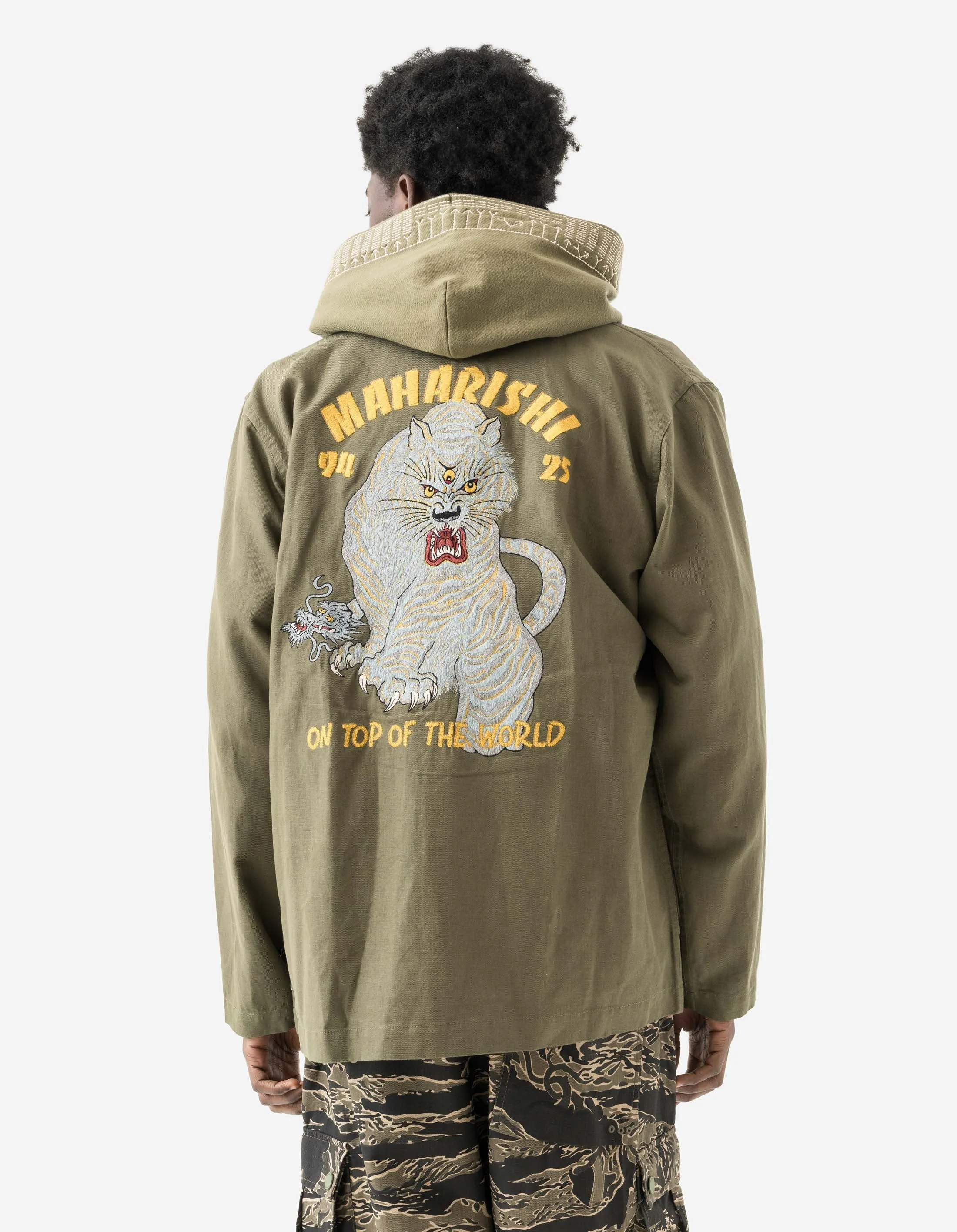 7093 Sno Panthers Embroidered Hanten Shirt Olive OG-107F sold by Maharishi product image thumbnail 3