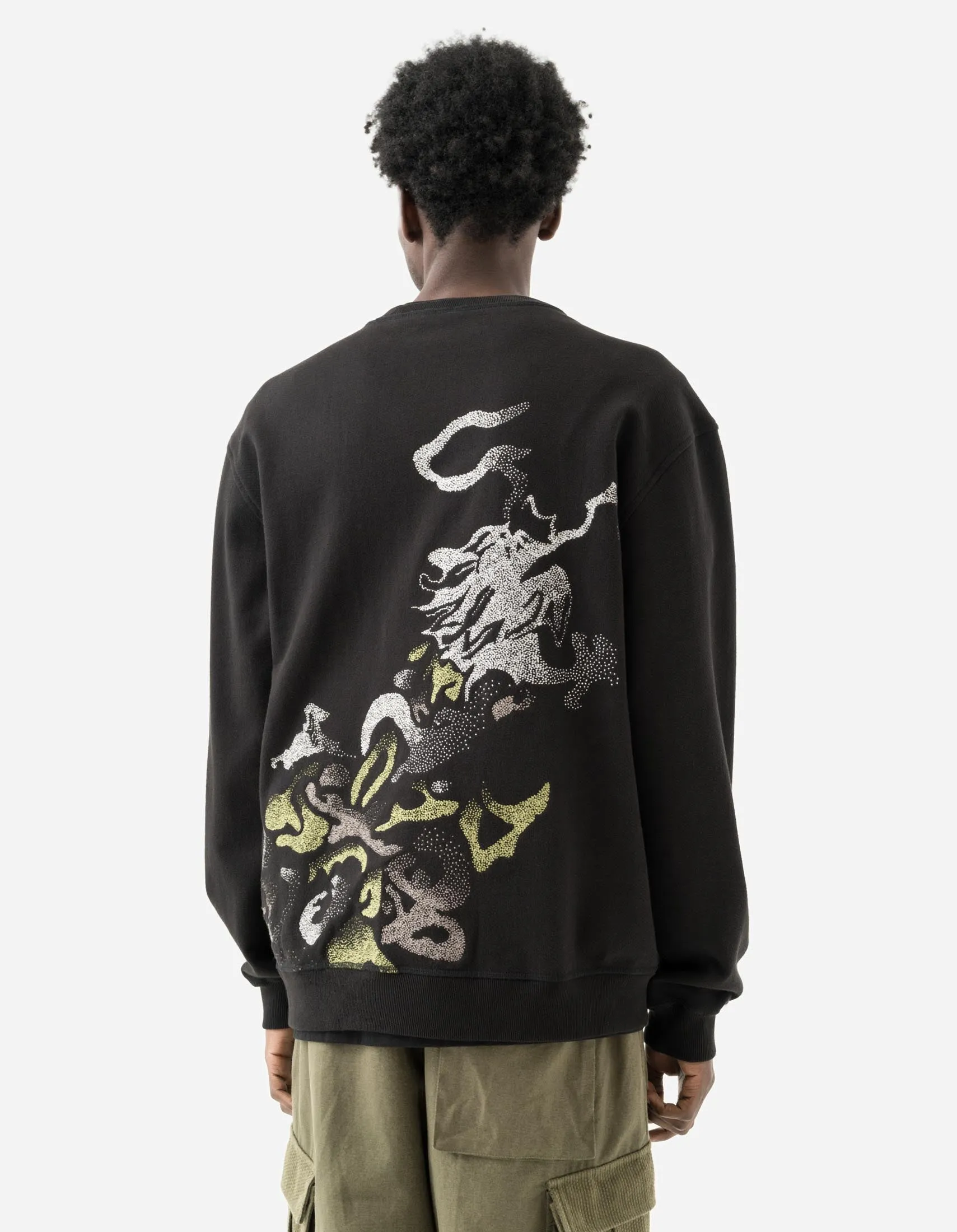 7125 Pointillist Dragon Embroidered Crew Sweat Black sold by Maharishi product image thumbnail 3