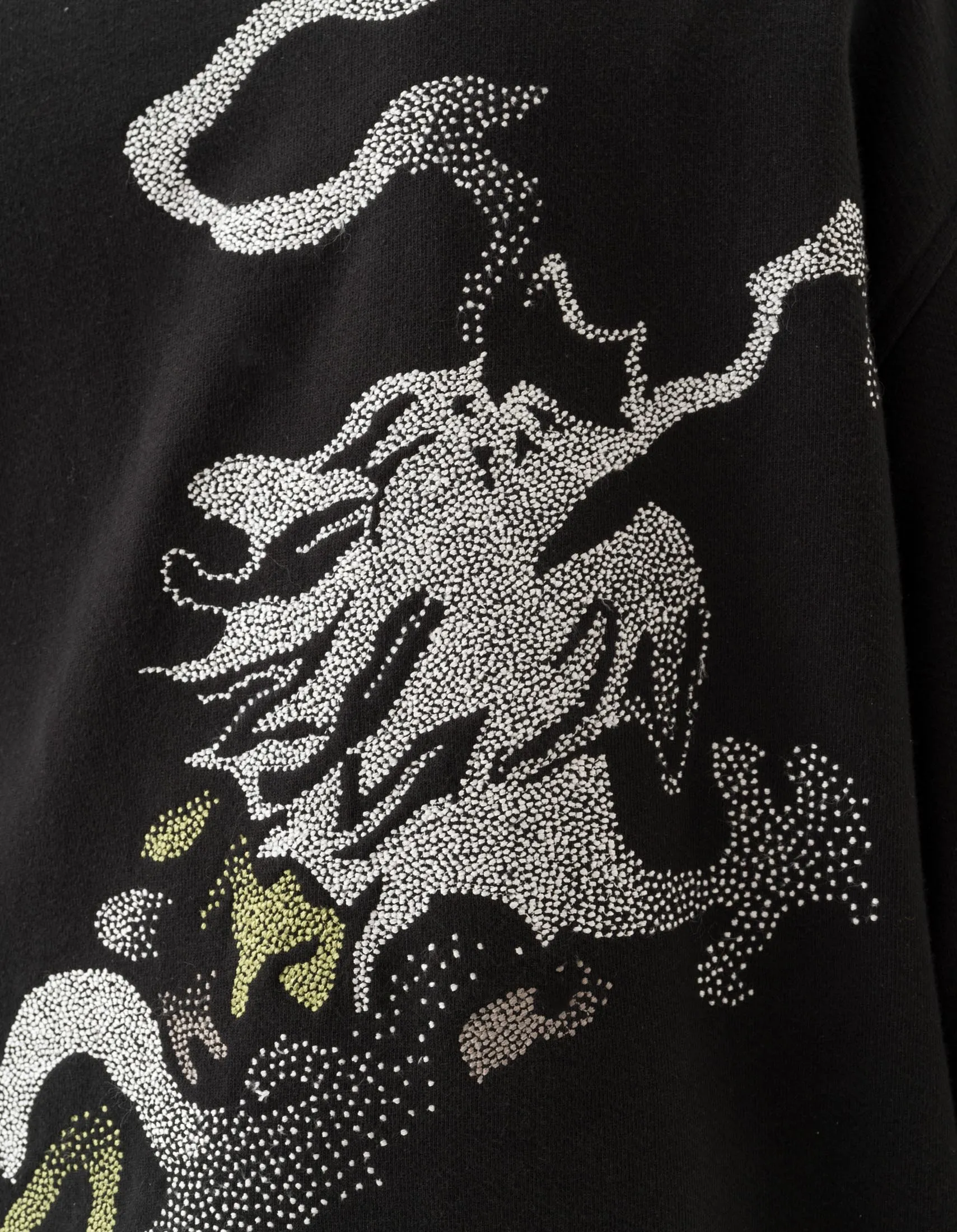 7125 Pointillist Dragon Embroidered Crew Sweat Black sold by Maharishi product image thumbnail 5