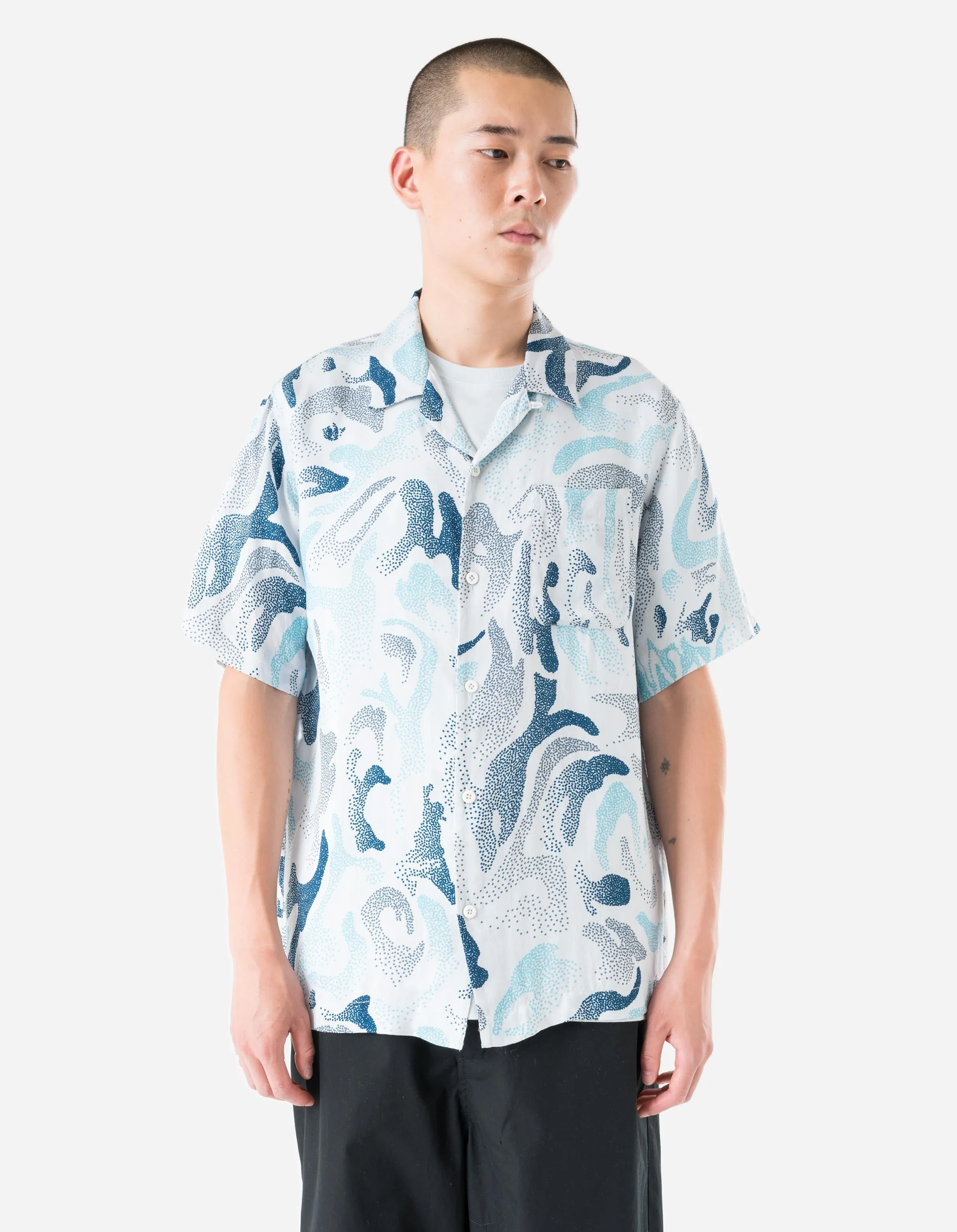 7084 DPM: KorOm Camp Collar S/S Shirt Ice Blue sold by Maharishi product image thumbnail 2