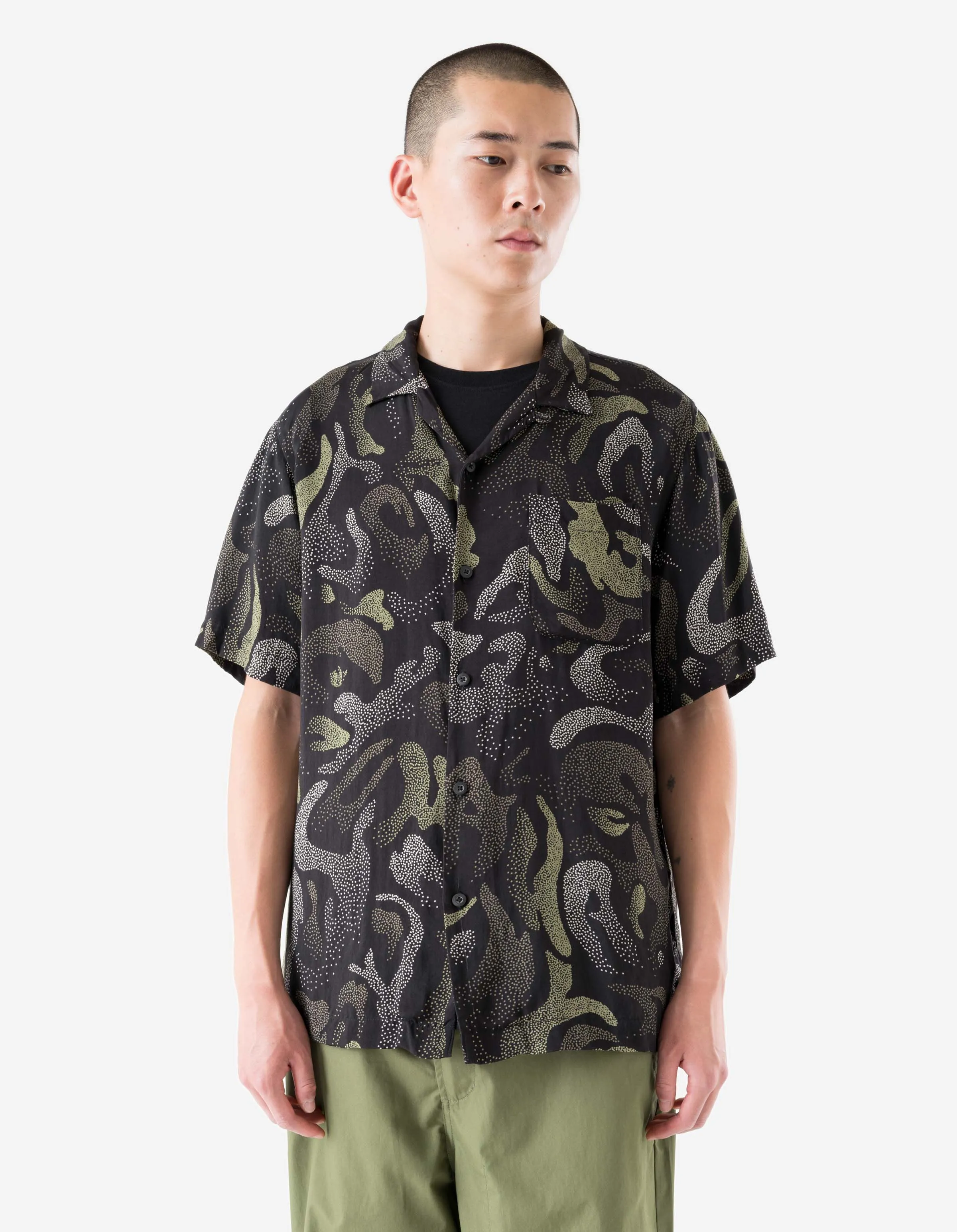7084 DPM: KorOm Camp Collar S/S Shirt Black sold by Maharishi product image thumbnail 3