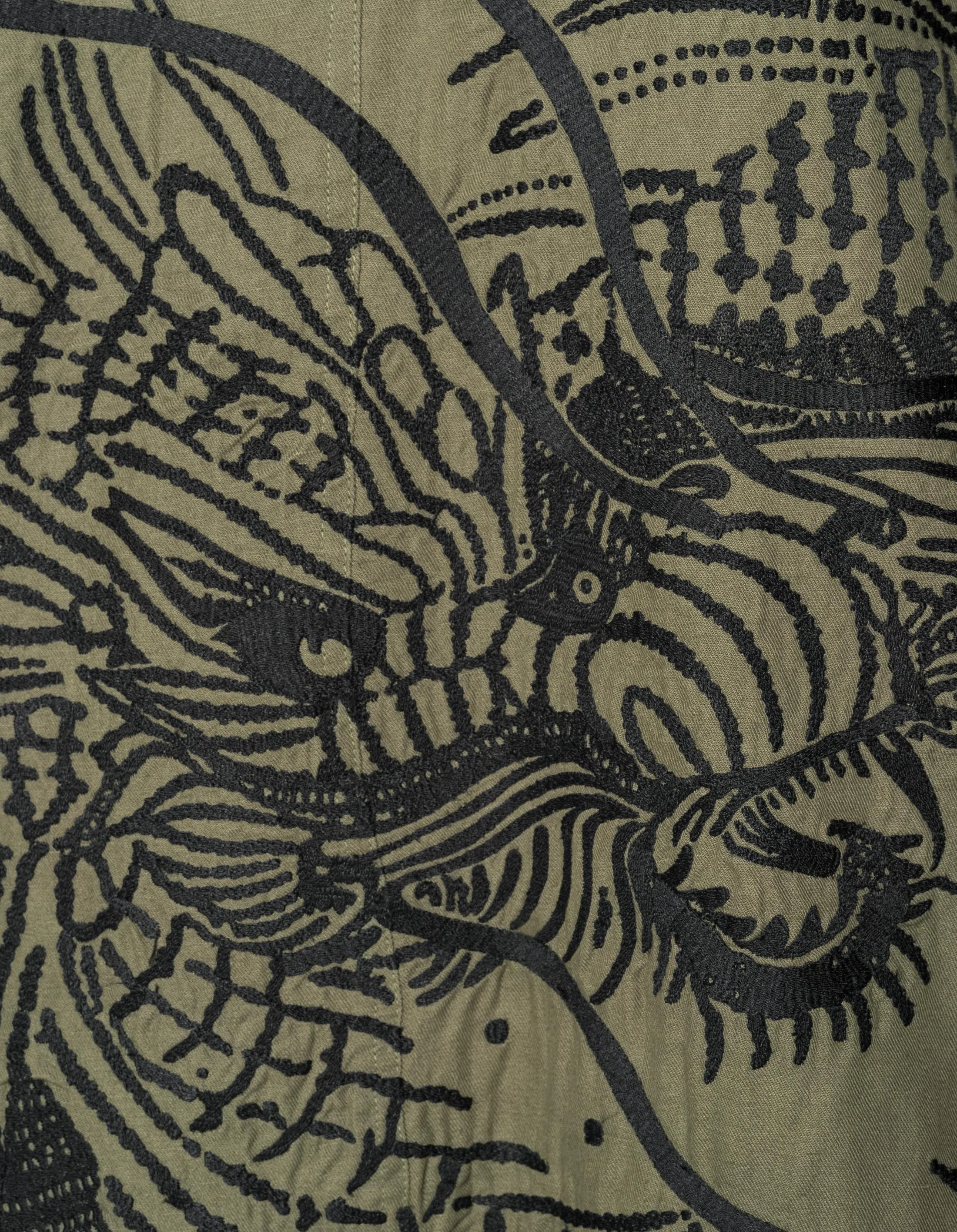 2210 Linear Snow Dragon Embroidered MA Mac Coat Olive OG-107F sold by Maharishi product image thumbnail 5