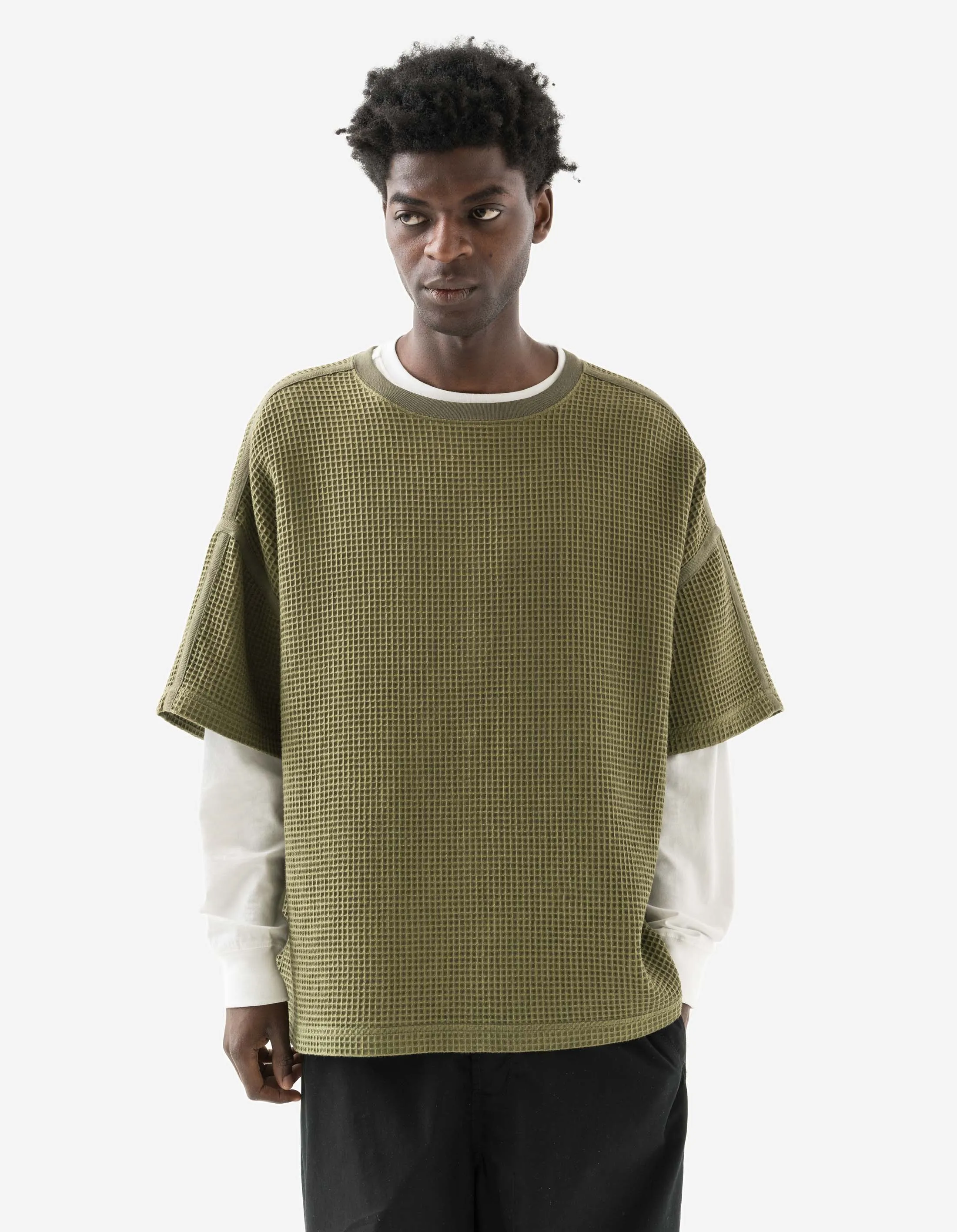 7127 Waffle Kimono T-Shirt Olive OG-107F sold by Maharishi product image thumbnail 2