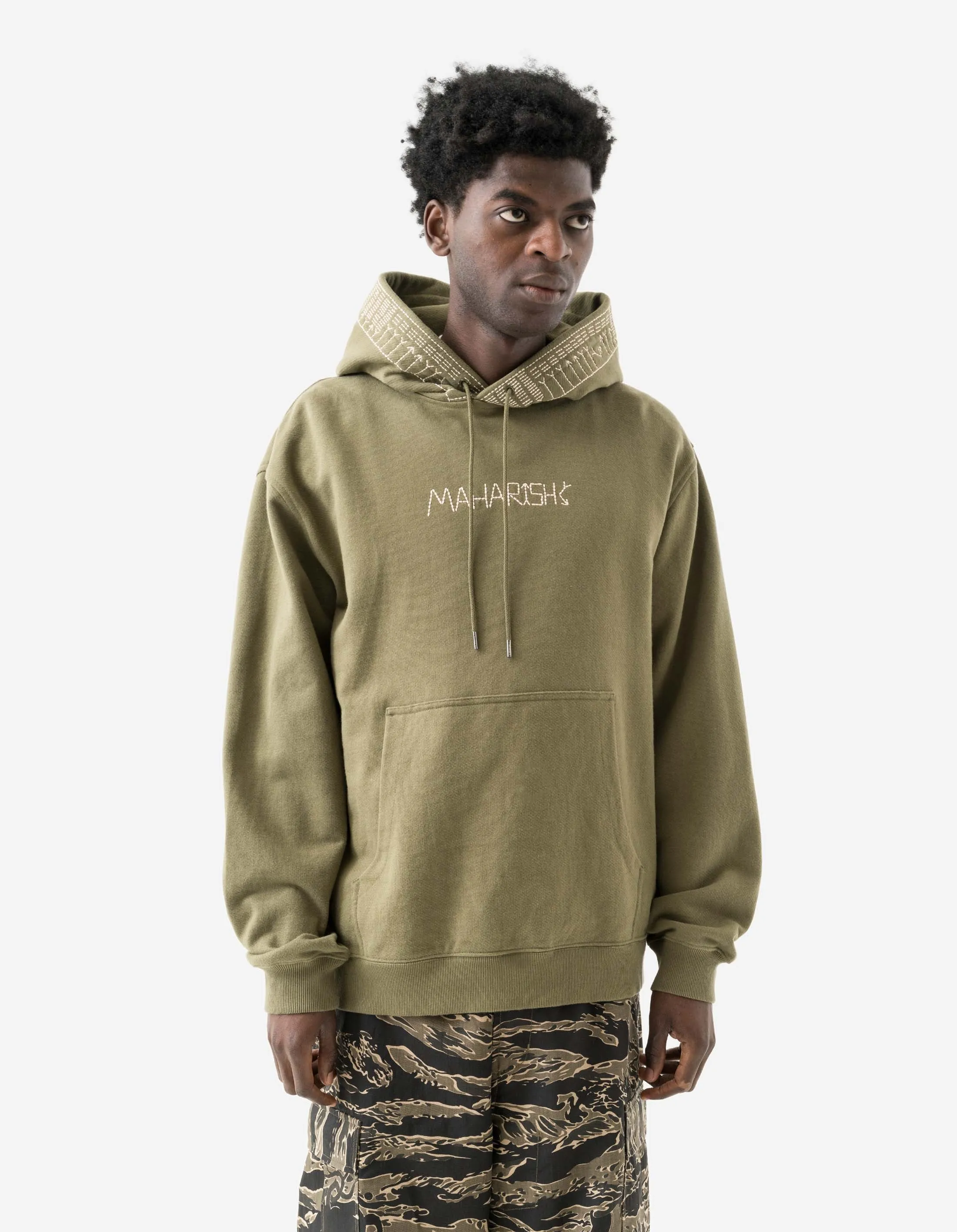 7095 Alaskan Hill Tribe Embroidered Hooded Sweat Olive OG-107F sold by Maharishi product image thumbnail 2