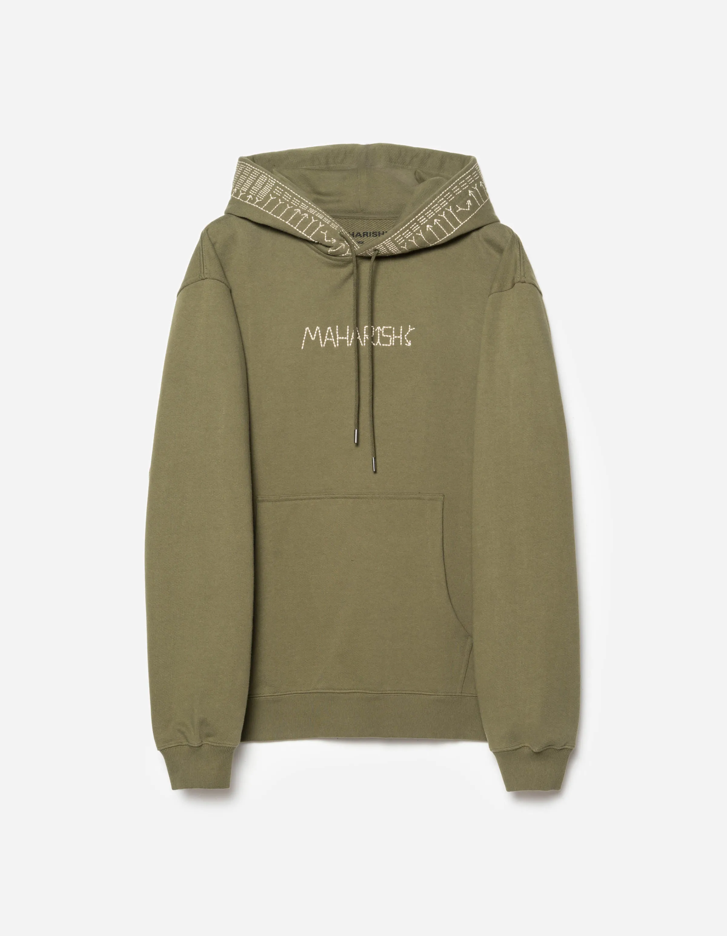 7095 Alaskan Hill Tribe Embroidered Hooded Sweat Olive OG-107F sold by Maharishi