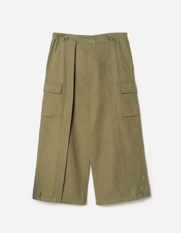 6203 Waffle Hakama Pants Olive sold by Maharishi