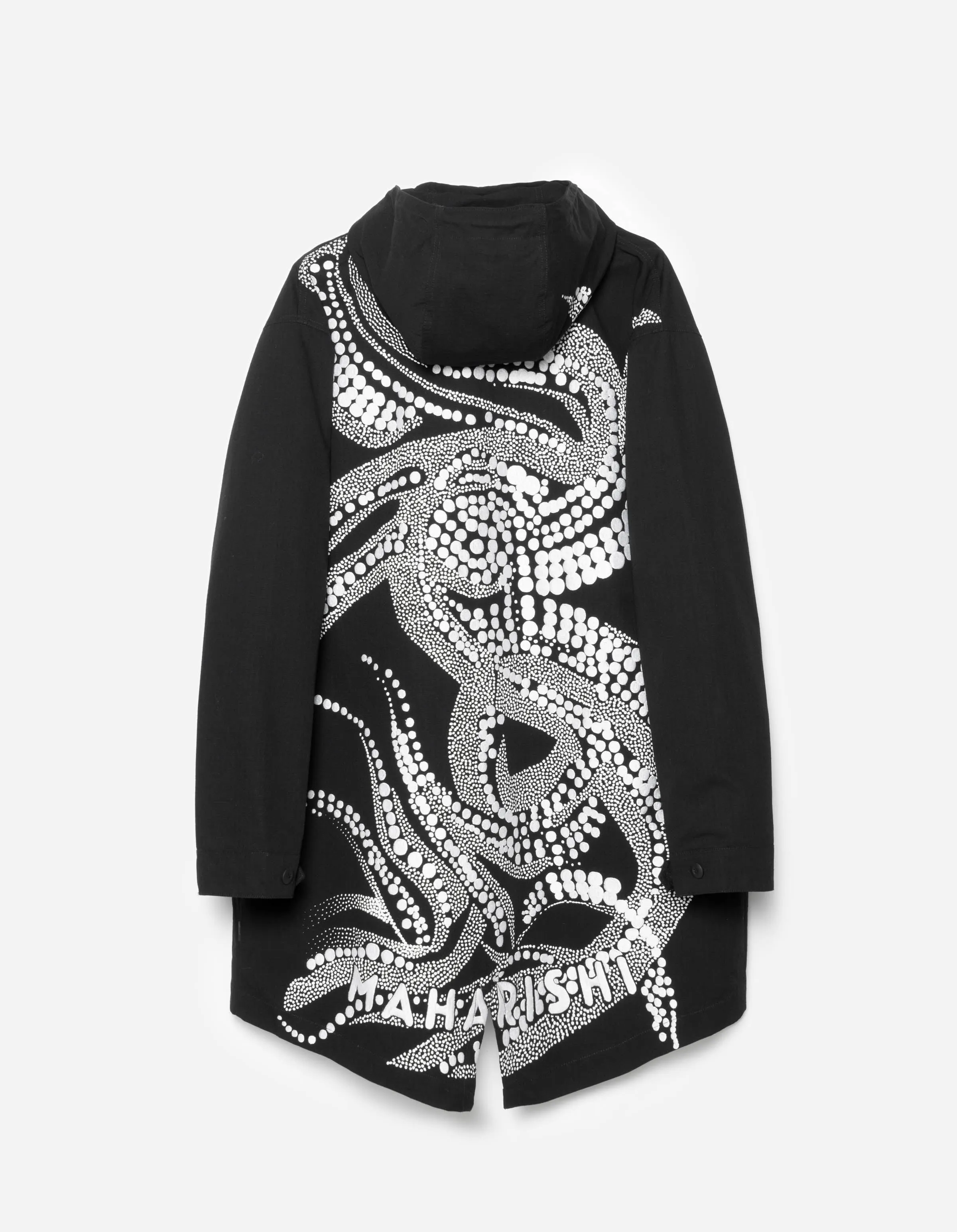 6123 Fubuki Dragon Embroidered Kimono Parka Black sold by Maharishi