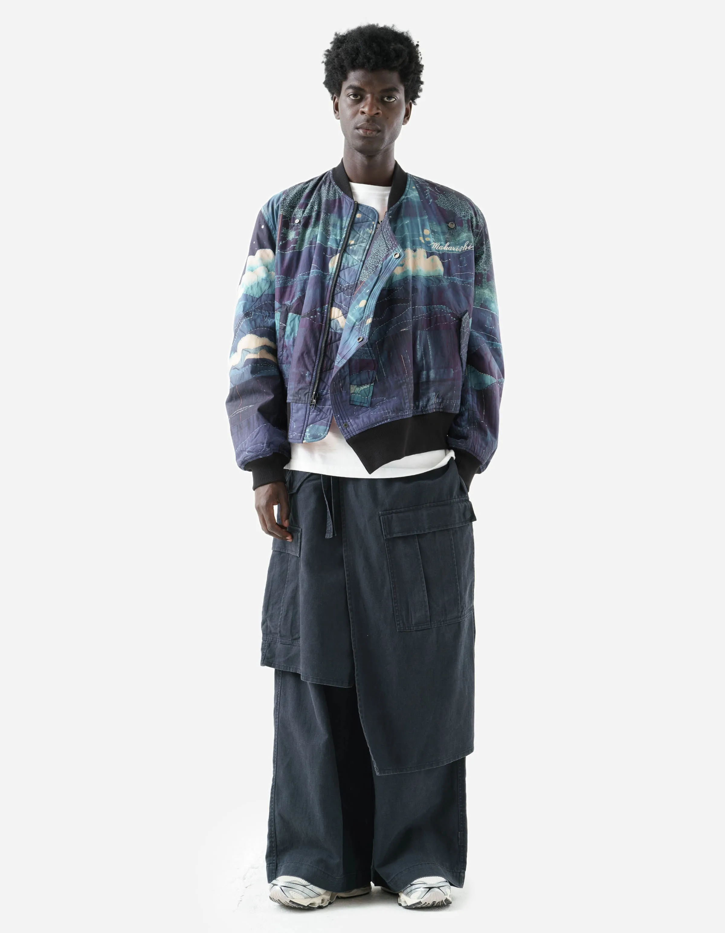 6227 Boro Crane Monk MA1 Embroidered Jacket Indigo sold by Maharishi product image thumbnail 3