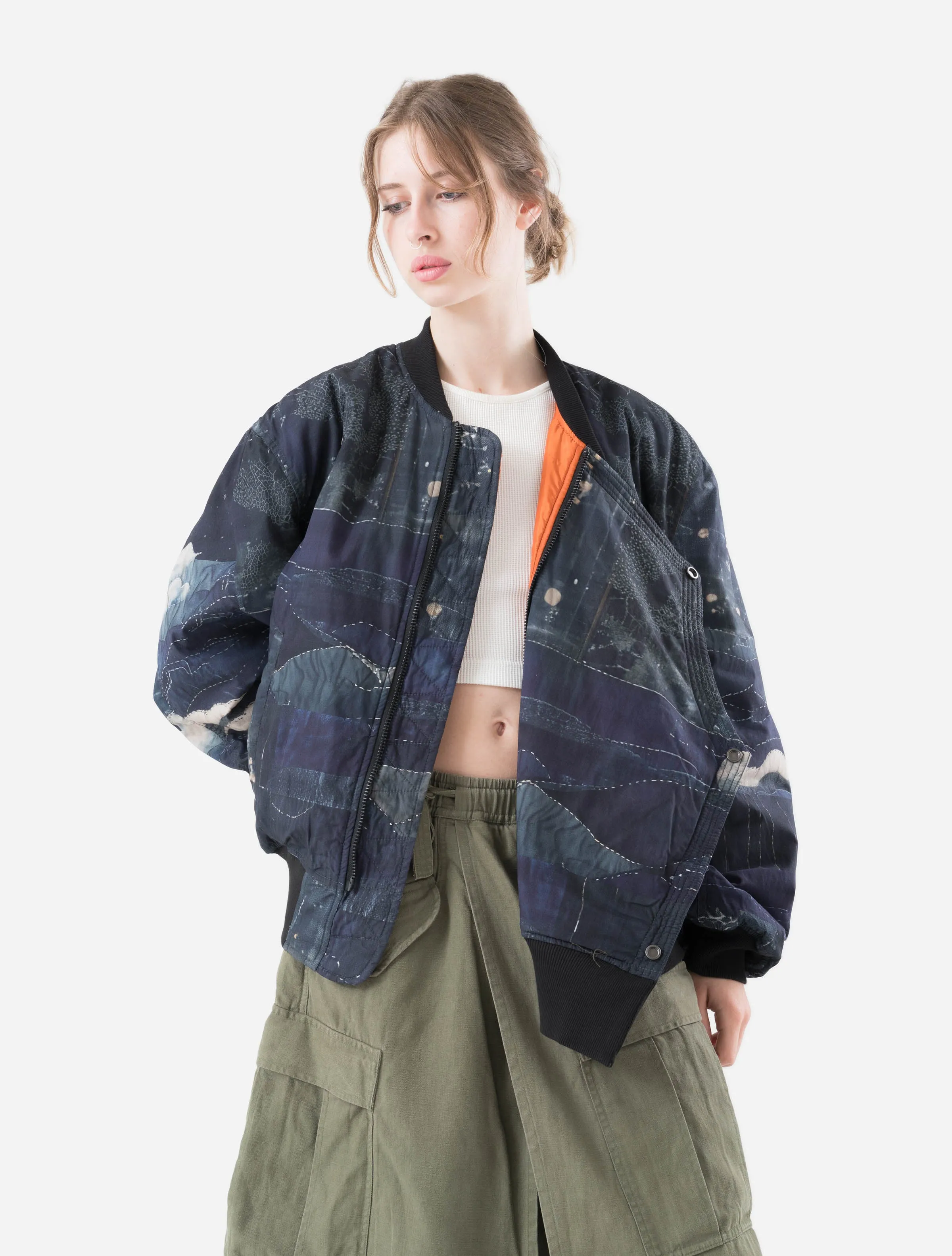 6227 Boro Crane Monk MA1 Embroidered Jacket Indigo sold by Maharishi product image thumbnail 5