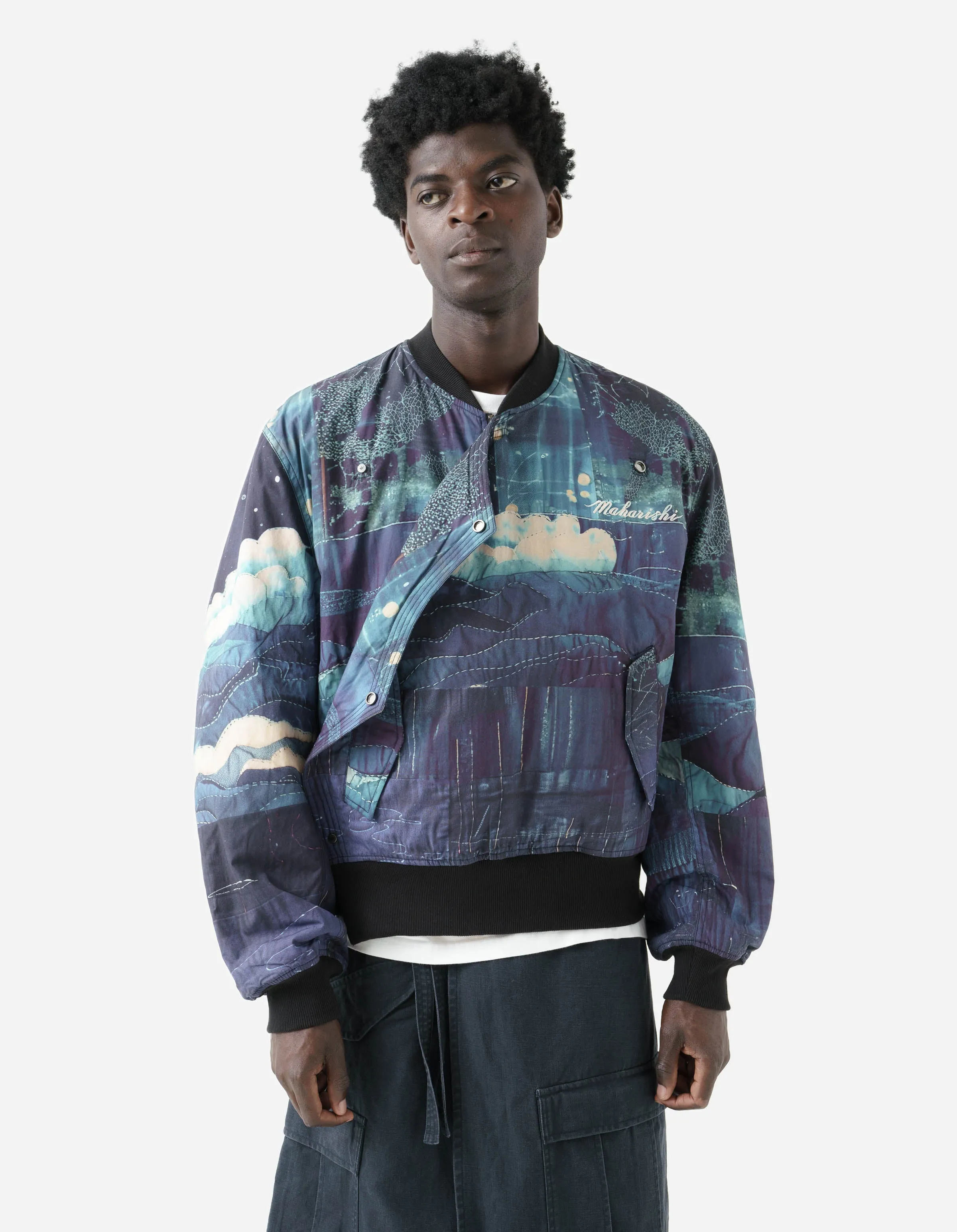 6227 Boro Crane Monk MA1 Embroidered Jacket Indigo sold by Maharishi product image thumbnail 2