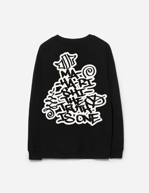 2202 Swirling Snowflake L/S T-Shirt Black sold by Maharishi