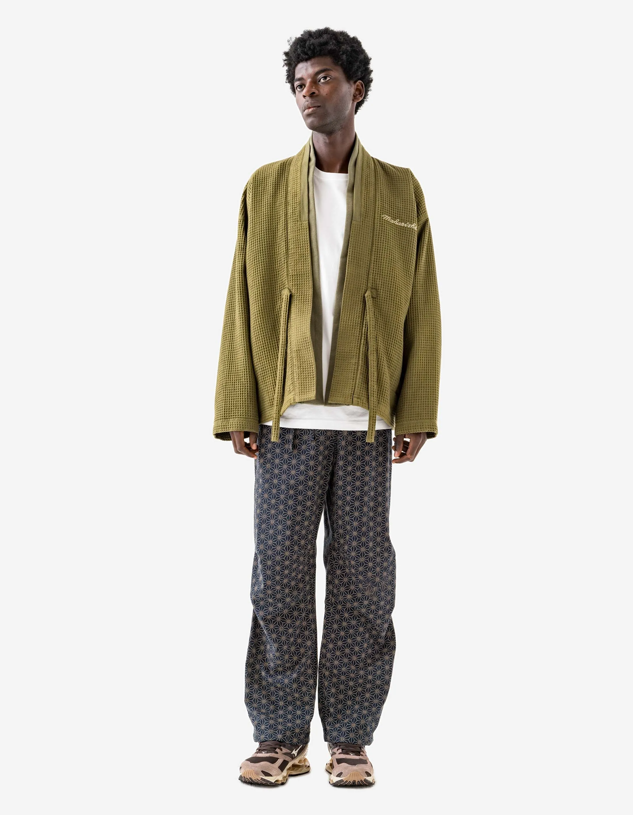 6241 Embroidered Waffle Kimono Overshirt Olive OG-107F sold by Maharishi product image thumbnail 4