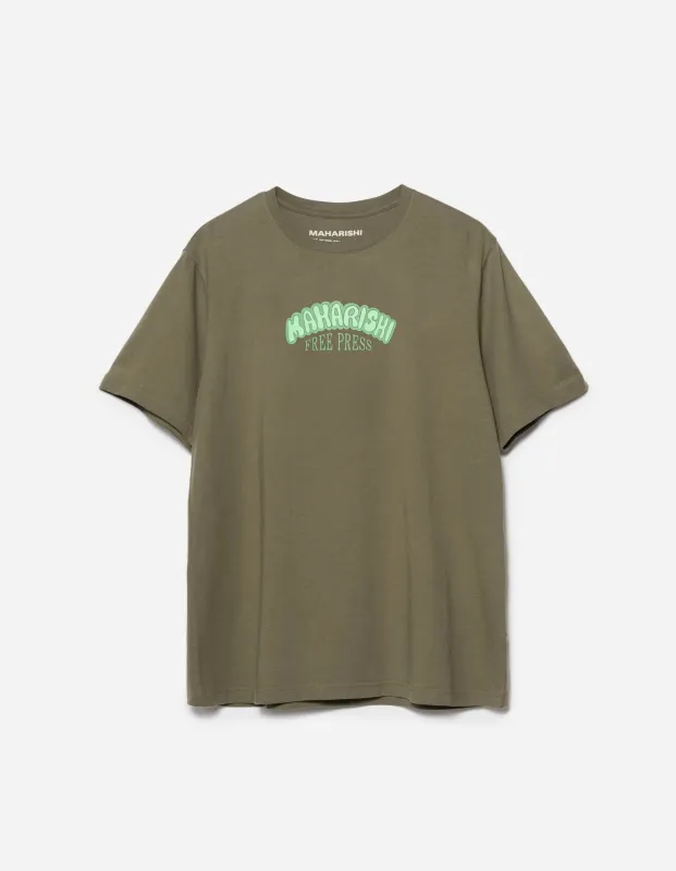 2204 Grunt Free Press S/S T-Shirt Olive OG-107F sold by Maharishi