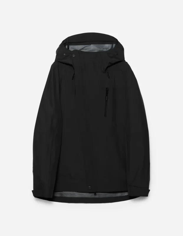 7185 Waterproof 3L Asym Storm Parka Black made by Maharishi