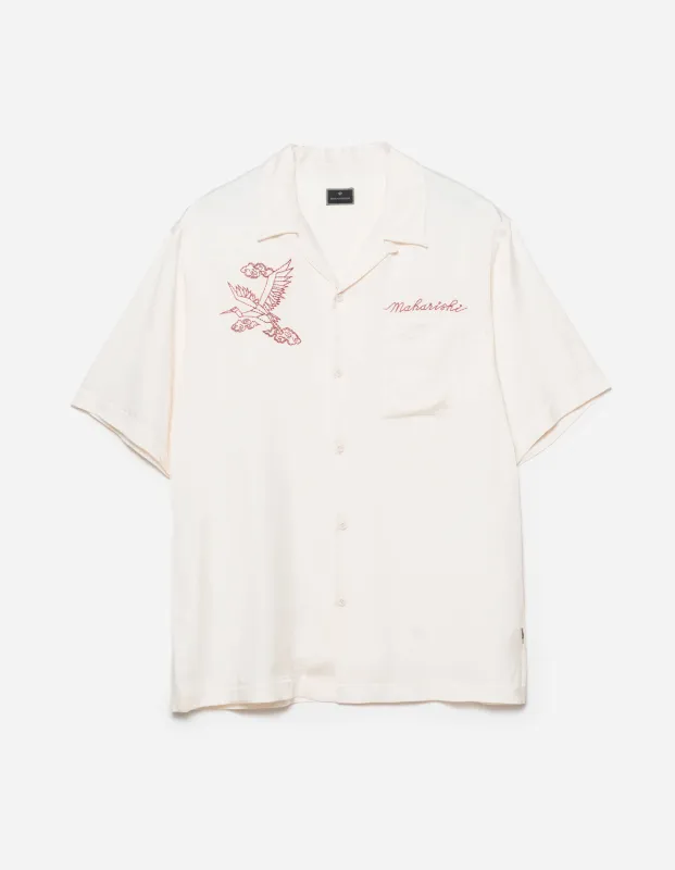 6234 Year of the Crane Shirt Ecru sold by Maharishi
