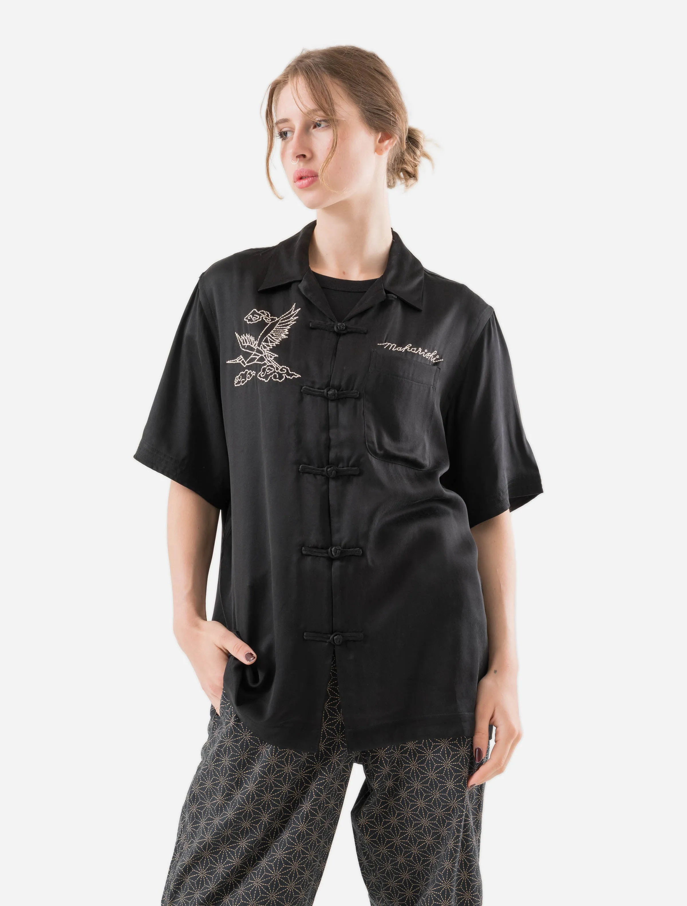6234 Year of the Crane Shirt Black sold by Maharishi product image thumbnail 2