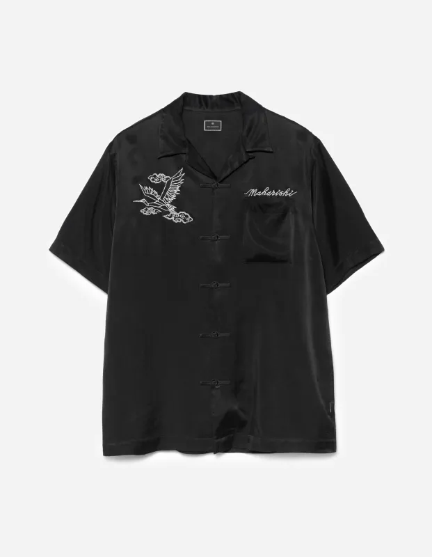 6234 Year of the Crane Shirt Black sold by Maharishi