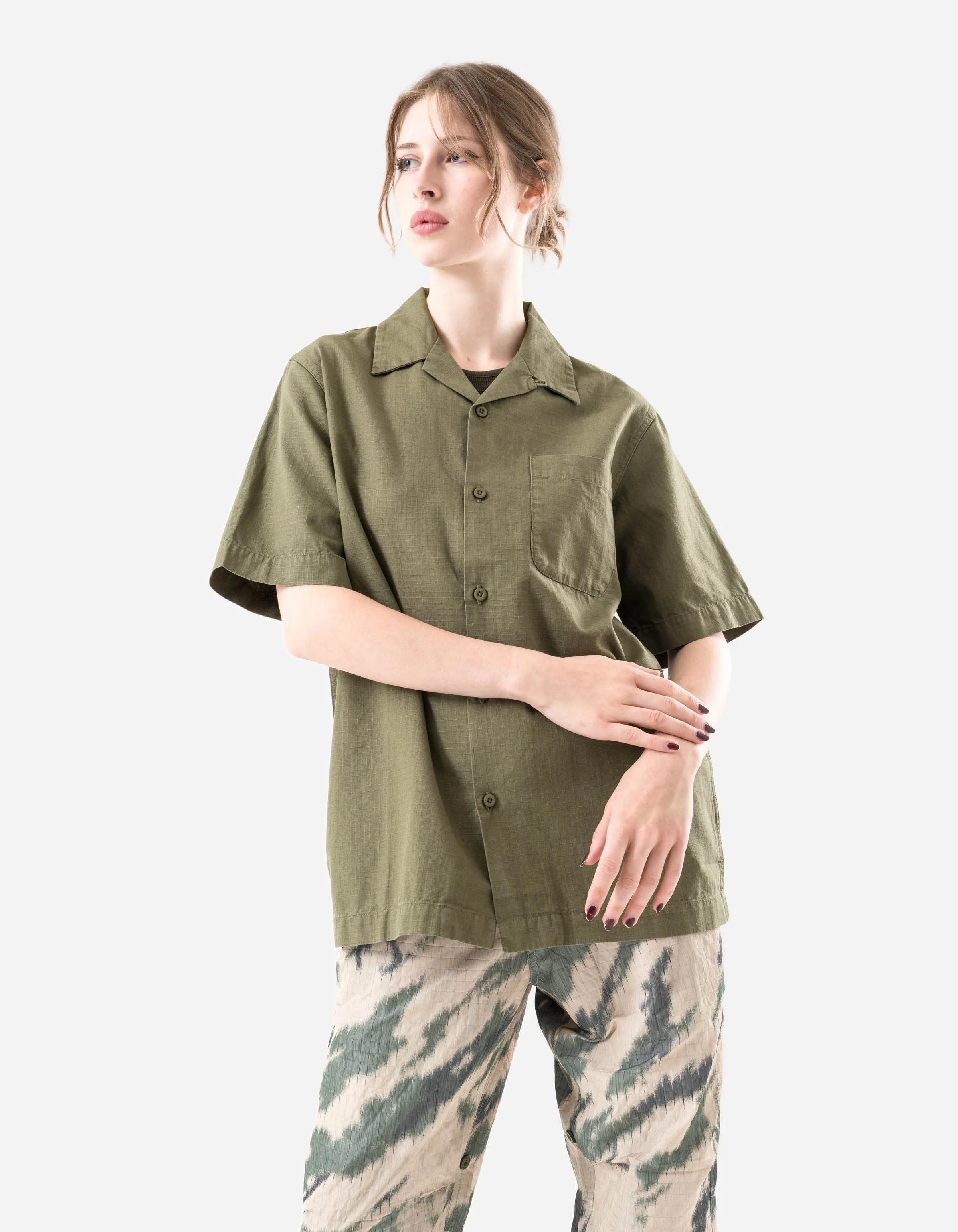 7105 Hemp Camp Collar Shirt Olive OG-107F sold by Maharishi product image thumbnail 2