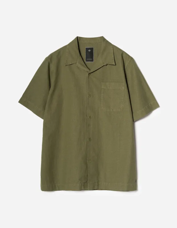 7105 Hemp Camp Collar Shirt Olive OG-107F sold by Maharishi