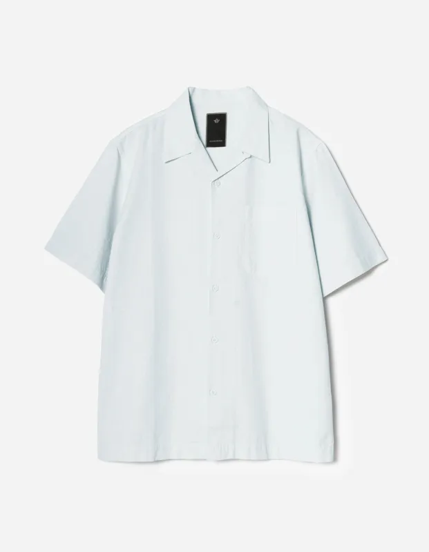 7105 Hemp Camp Collar Shirt Ice Blue sold by Maharishi