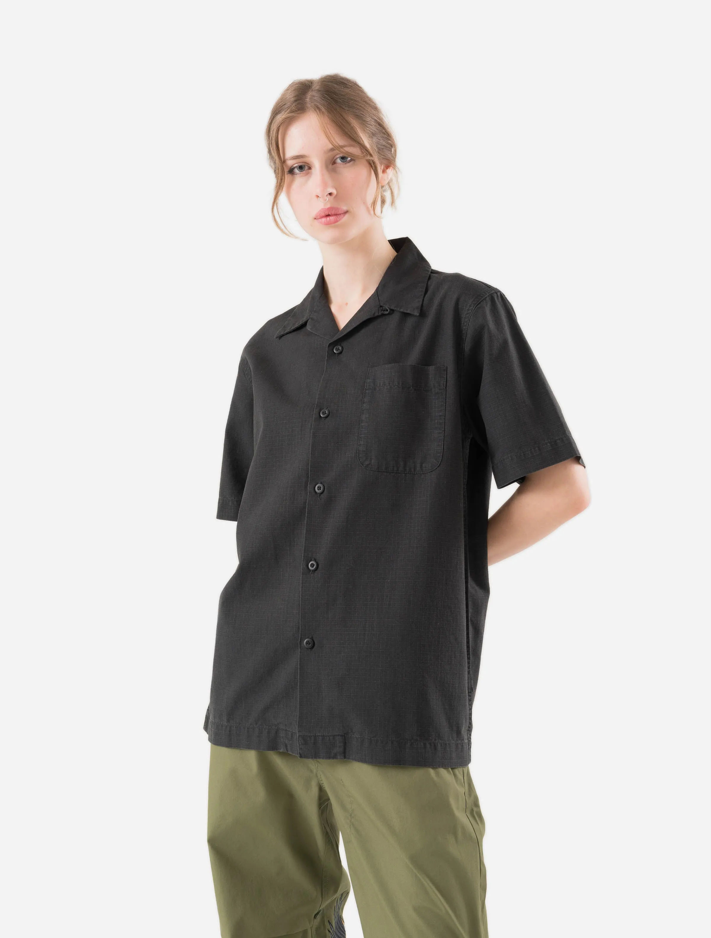 7105 Hemp Camp Collar Shirt Black sold by Maharishi product image thumbnail 3
