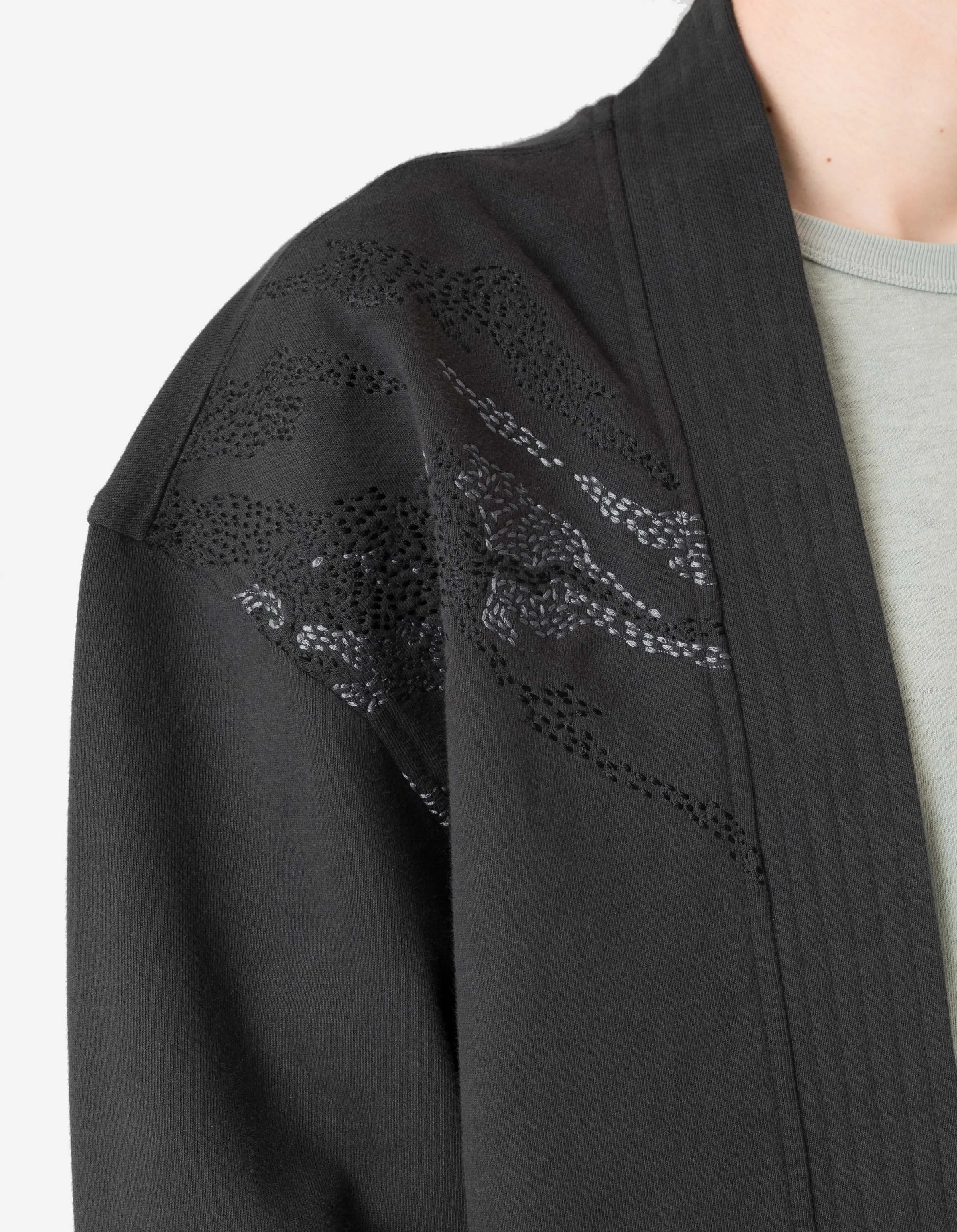 6222 Sashiko Bonsai Sweat Kimono Black sold by Maharishi product image thumbnail 5