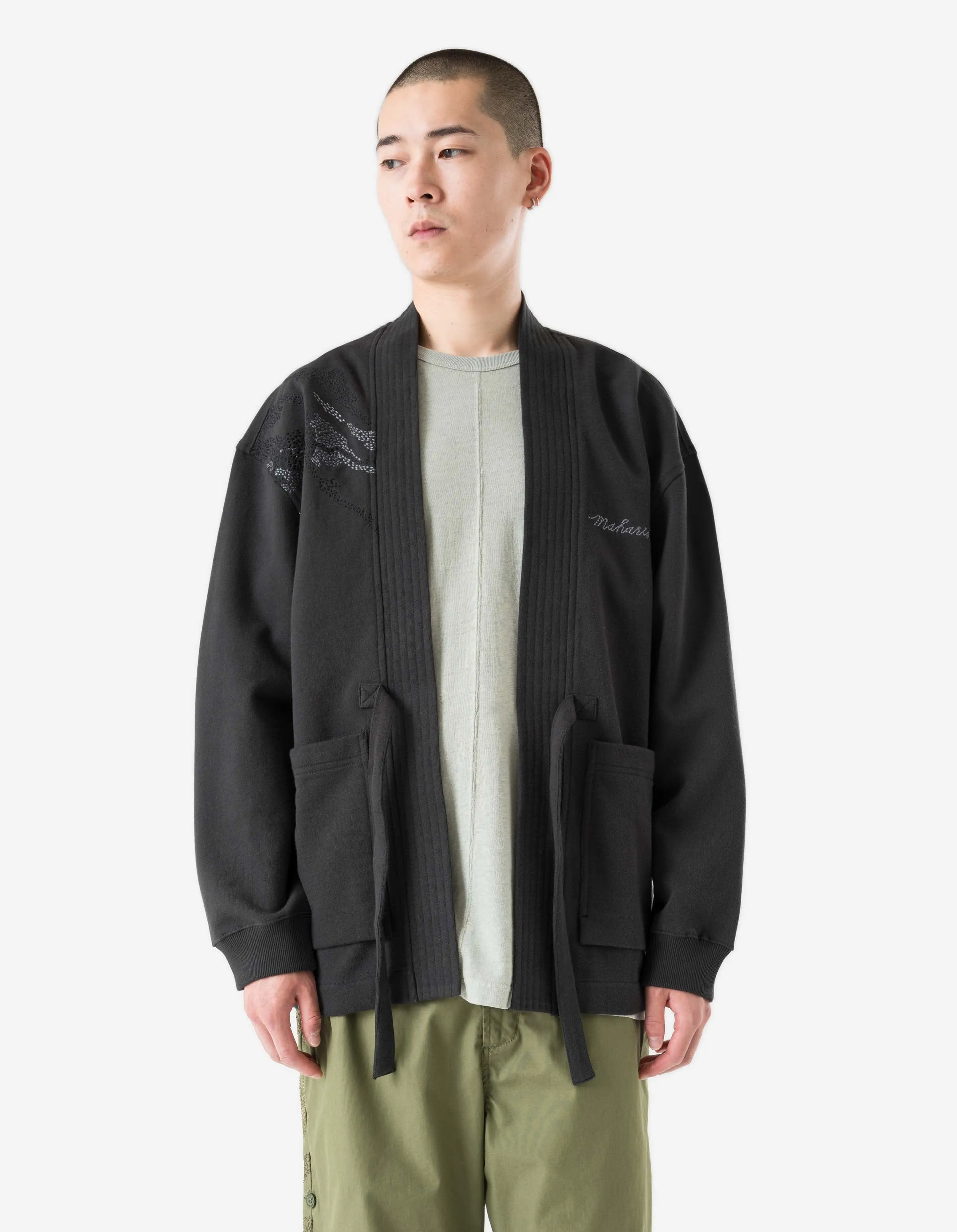 6222 Sashiko Bonsai Sweat Kimono Black sold by Maharishi product image thumbnail 2