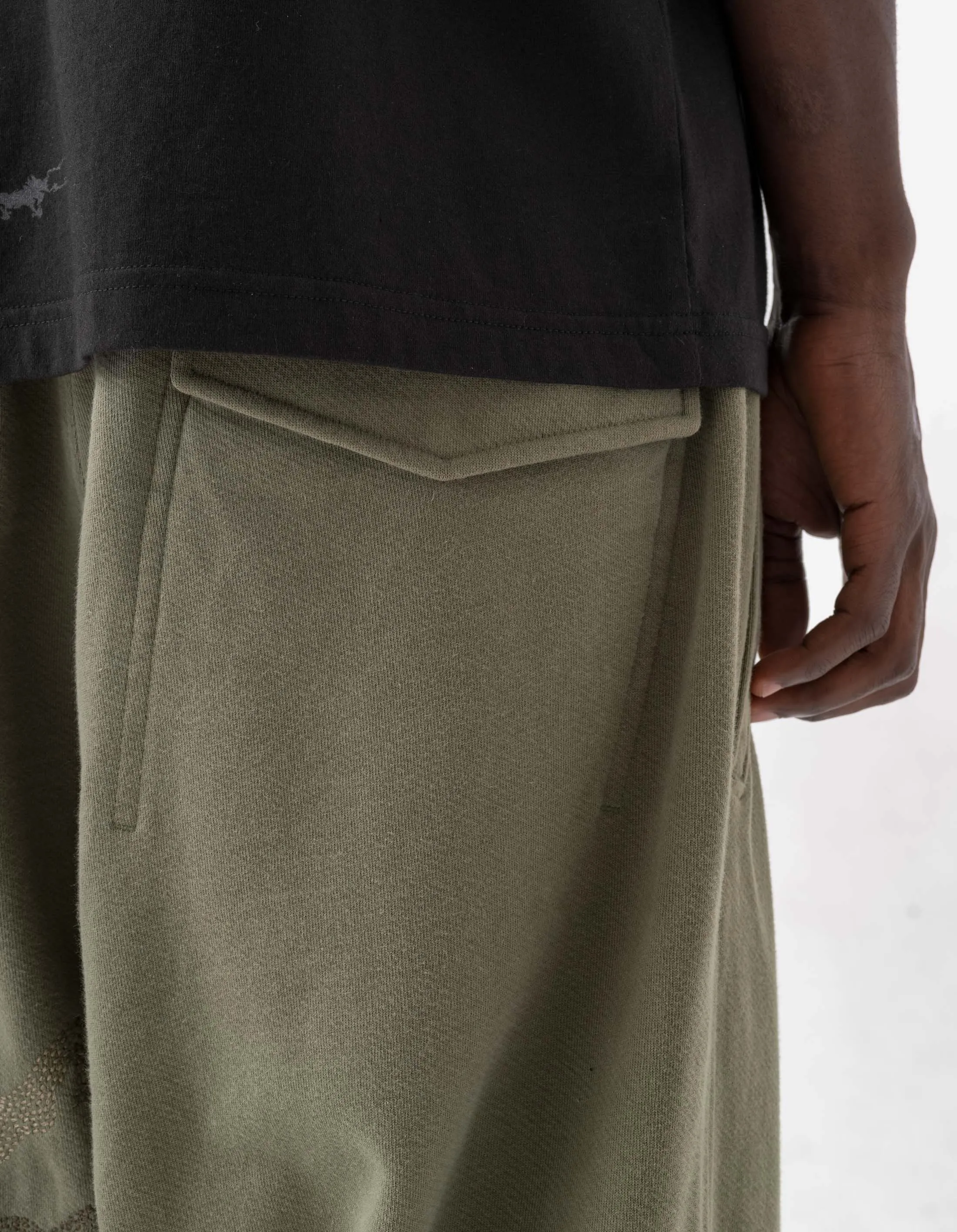 6202 Sashiko Bonsai Asym Sweatpants Olive OG-107F sold by Maharishi product image thumbnail 4