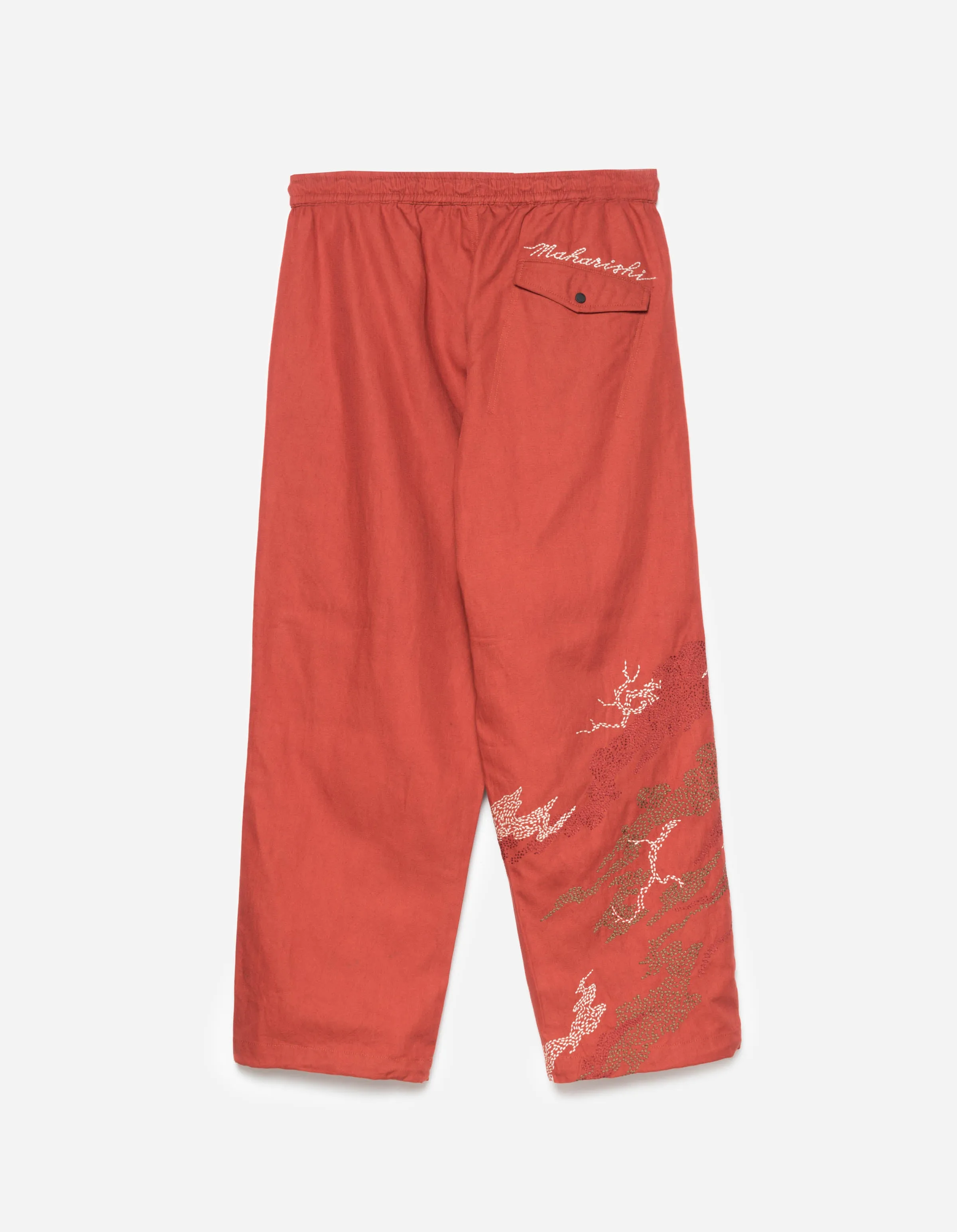 6237 Sashiko Bonsai Track Pants Redwood sold by Maharishi