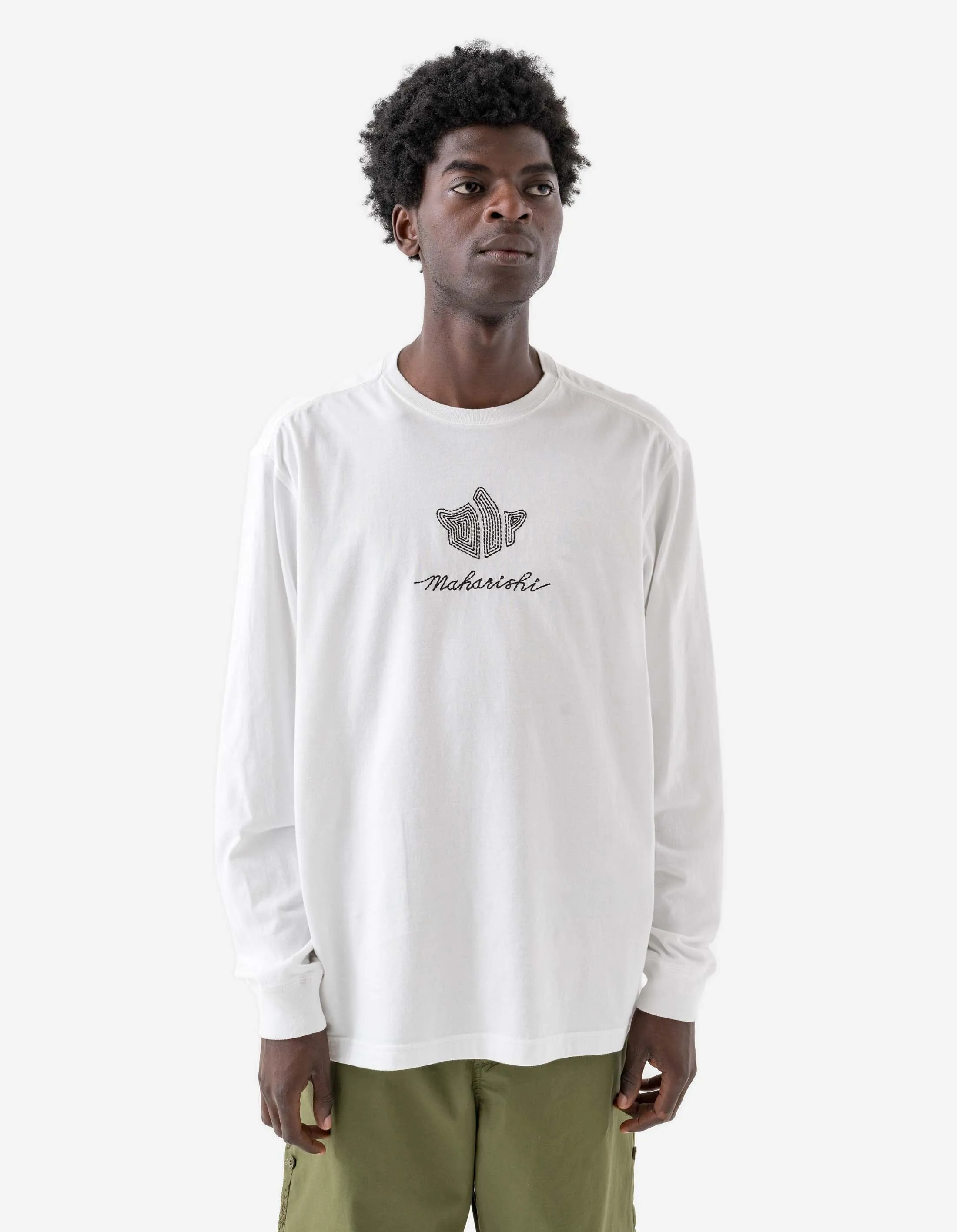 6221 Rice Stich Temple L/S T-Shirt White sold by Maharishi product image thumbnail 2