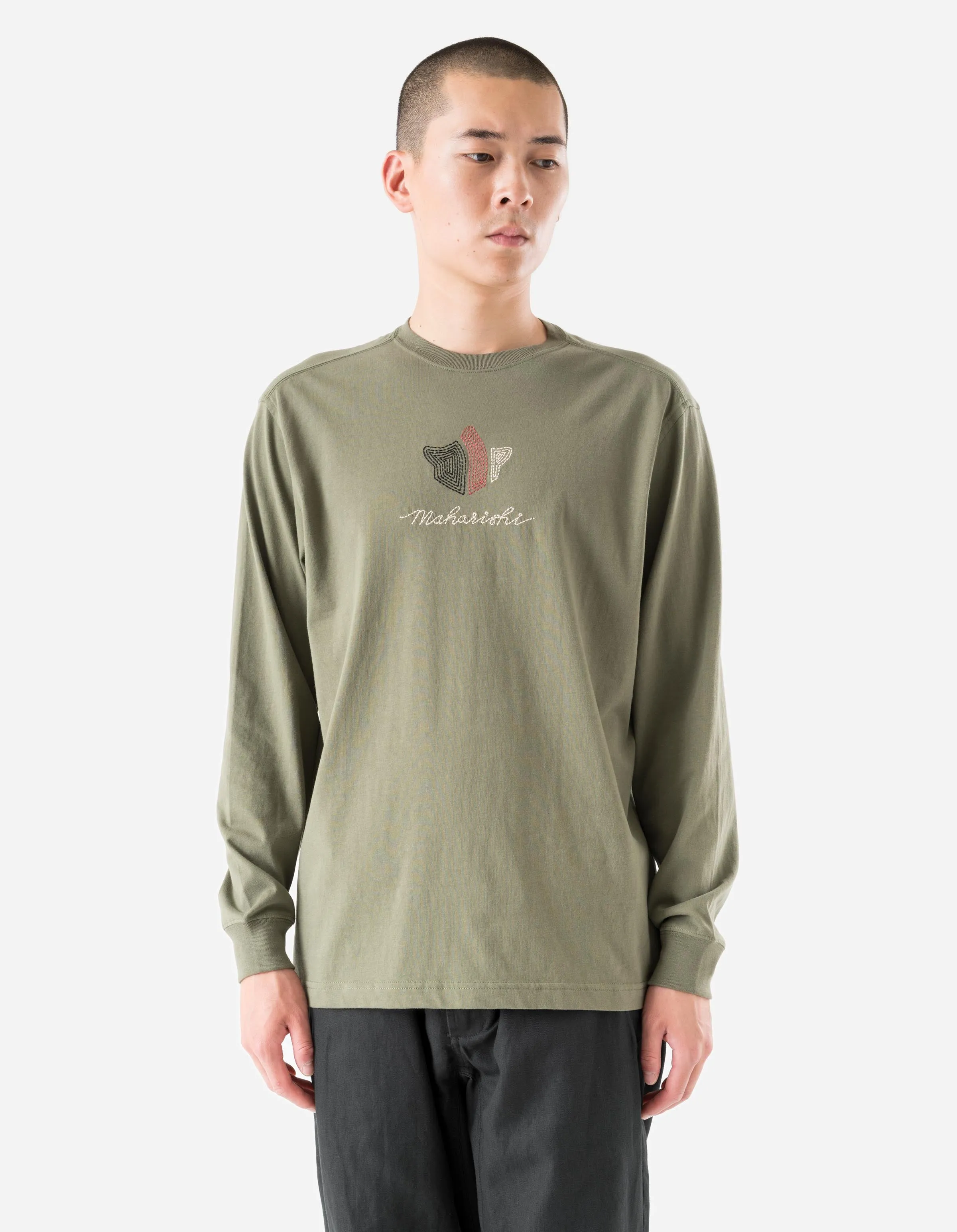 6221 Rice Stich Temple L/S T-Shirt Olive OG-107F sold by Maharishi product image thumbnail 2