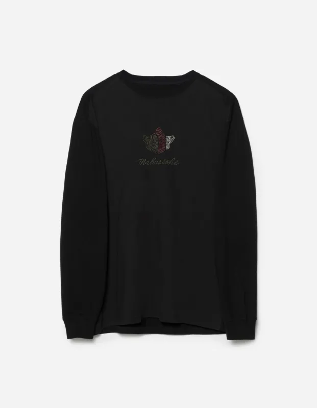 6221 Rice Stich Temple L/S T-Shirt Black sold by Maharishi