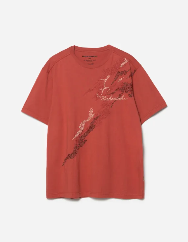 6217 Sashiko Bonsai S/S T-Shirt Redwood sold by Maharishi