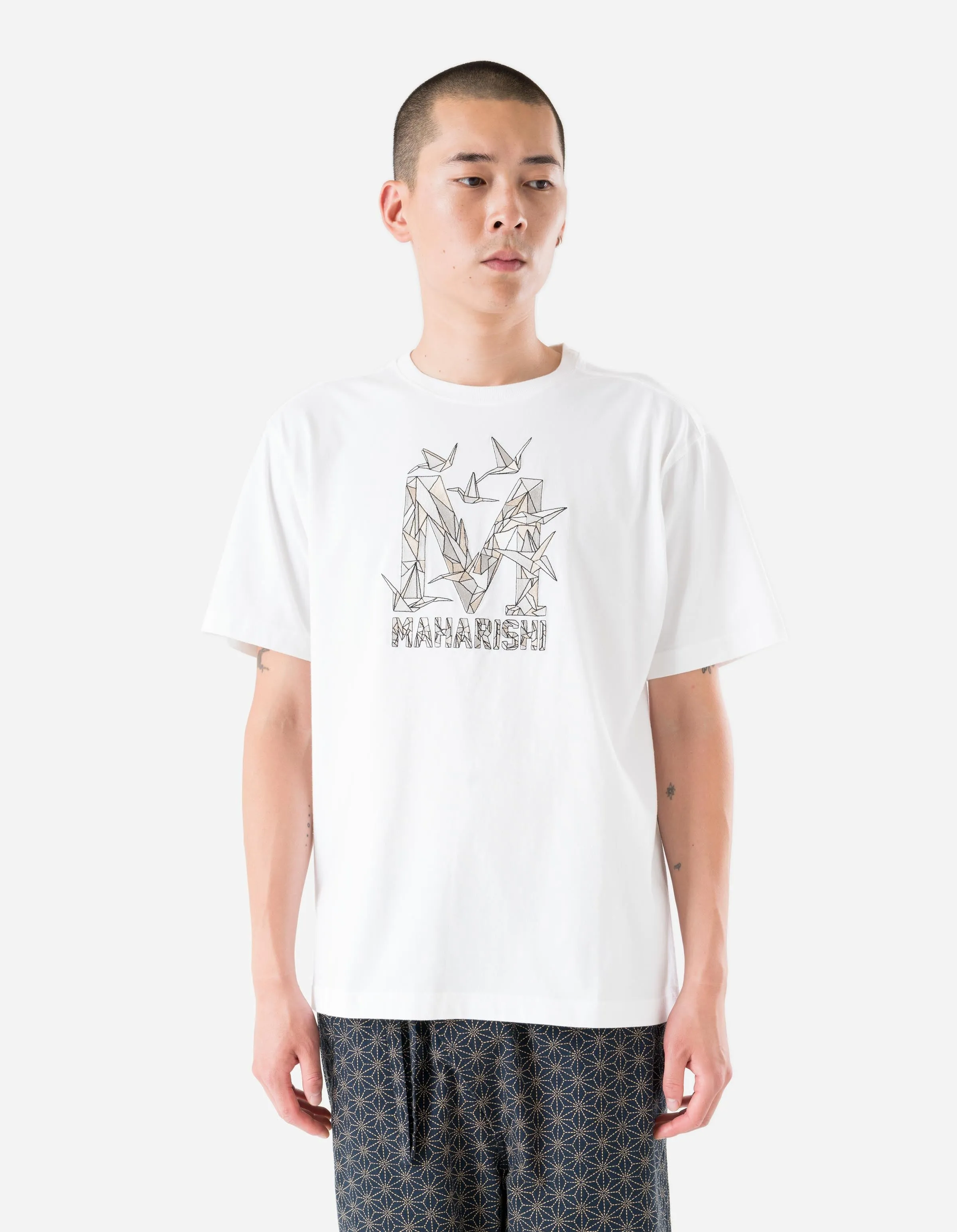 1592 Origami Crane M S/S T-Shirt White sold by Maharishi product image thumbnail 2