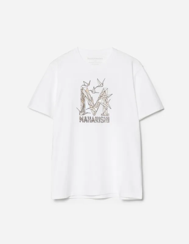 1592 Origami Crane M S/S T-Shirt White sold by Maharishi