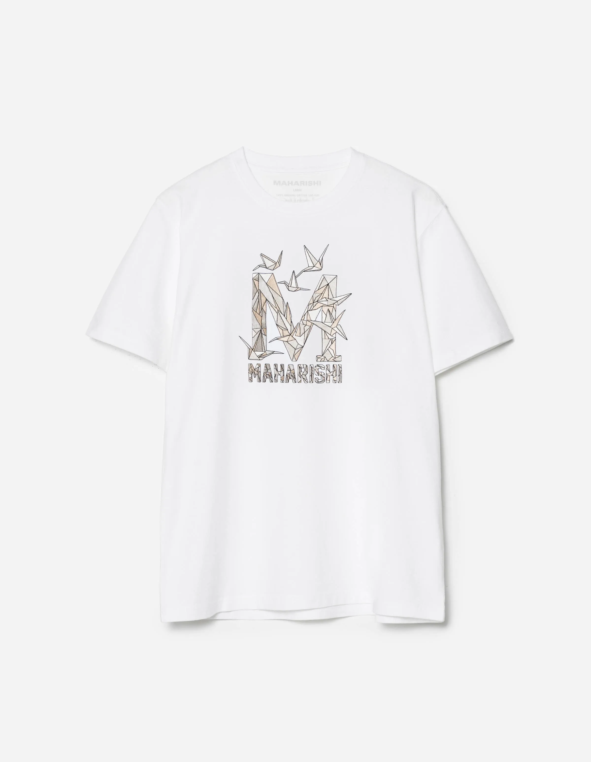 1592 Origami Crane M S/S T-Shirt White sold by Maharishi