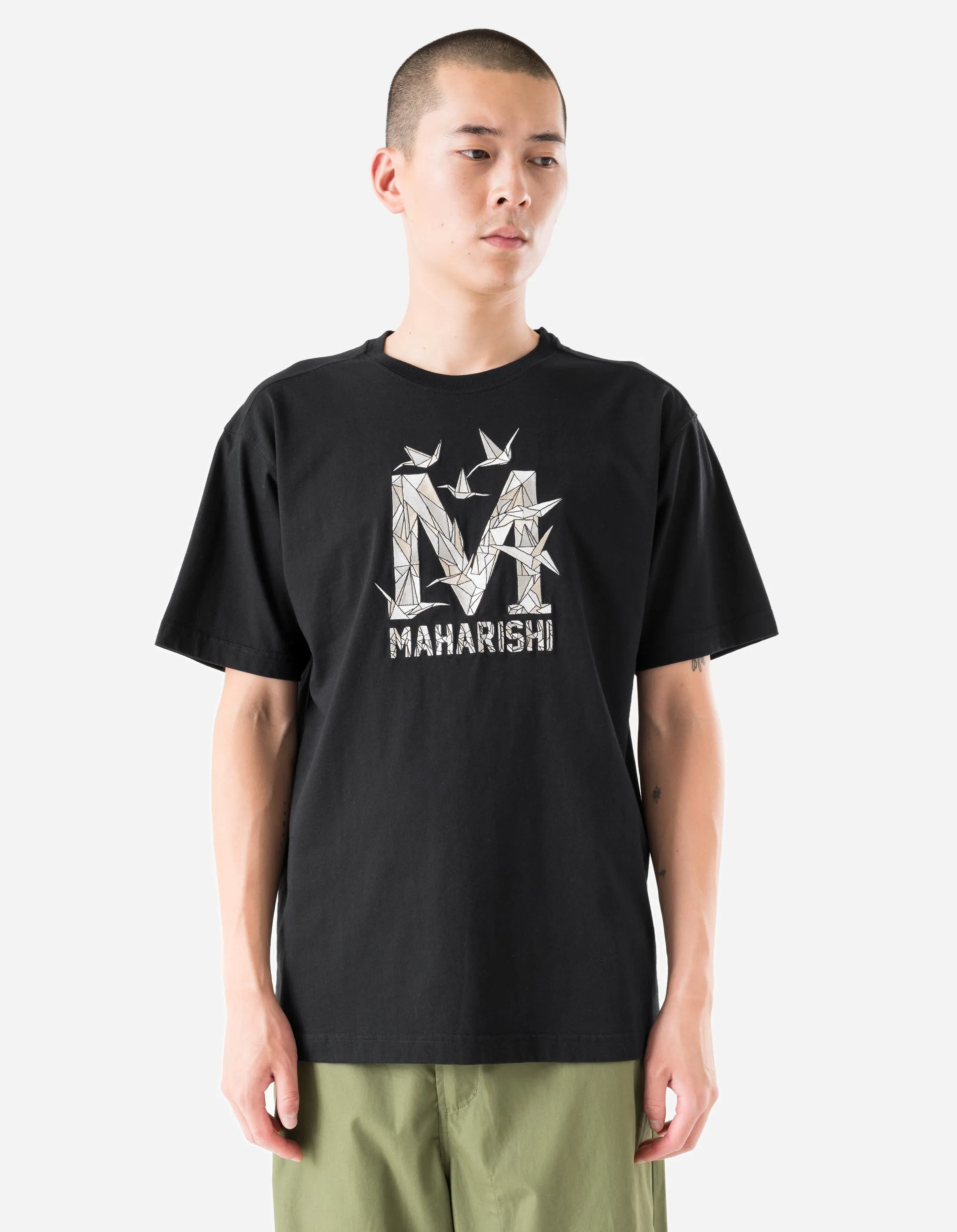1592 Origami Crane M S/S T-Shirt Black sold by Maharishi product image thumbnail 2