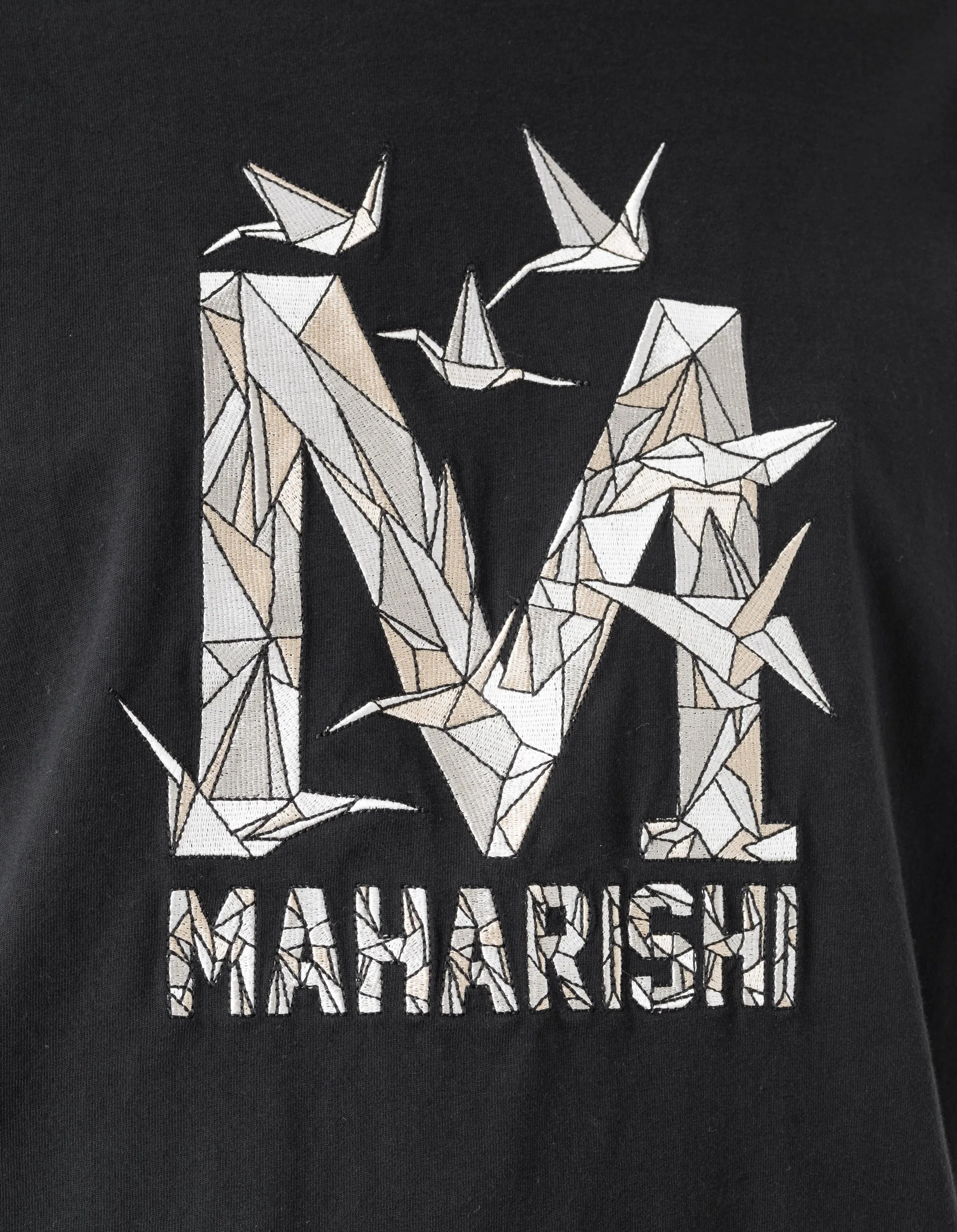 1592 Origami Crane M S/S T-Shirt Black sold by Maharishi product image thumbnail 3