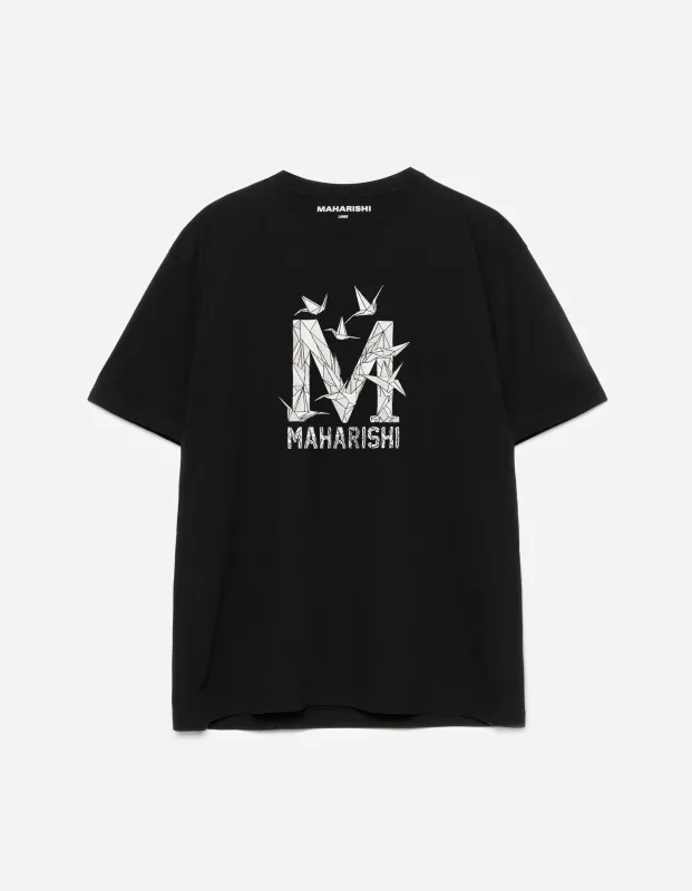 1592 Origami Crane M S/S T-Shirt Black sold by Maharishi