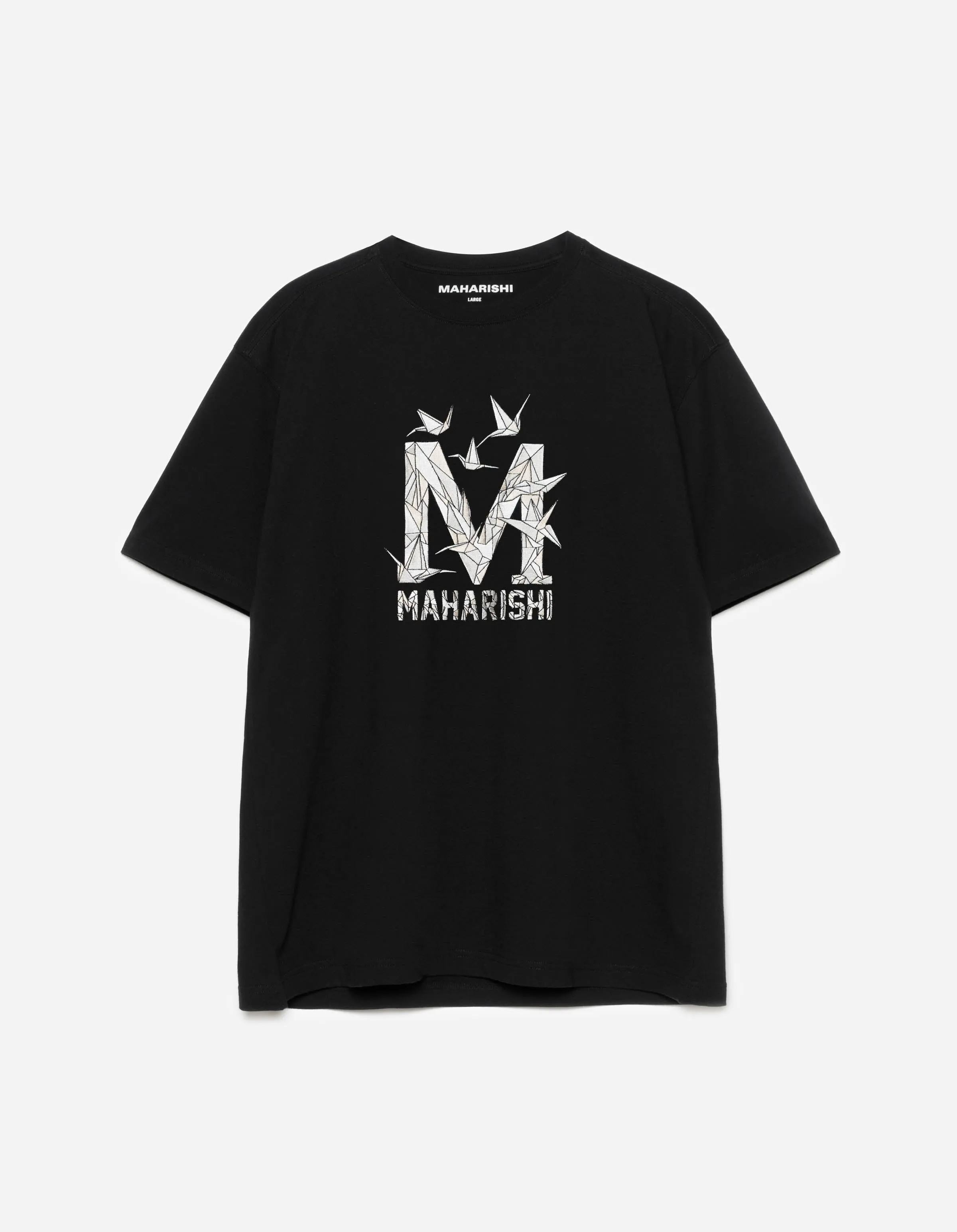 1592 Origami Crane M S/S T-Shirt Black sold by Maharishi