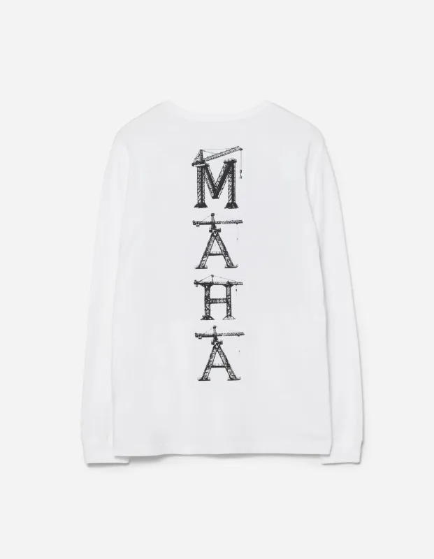 1584 Maha Cranes L/S T-Shirt White sold by Maharishi