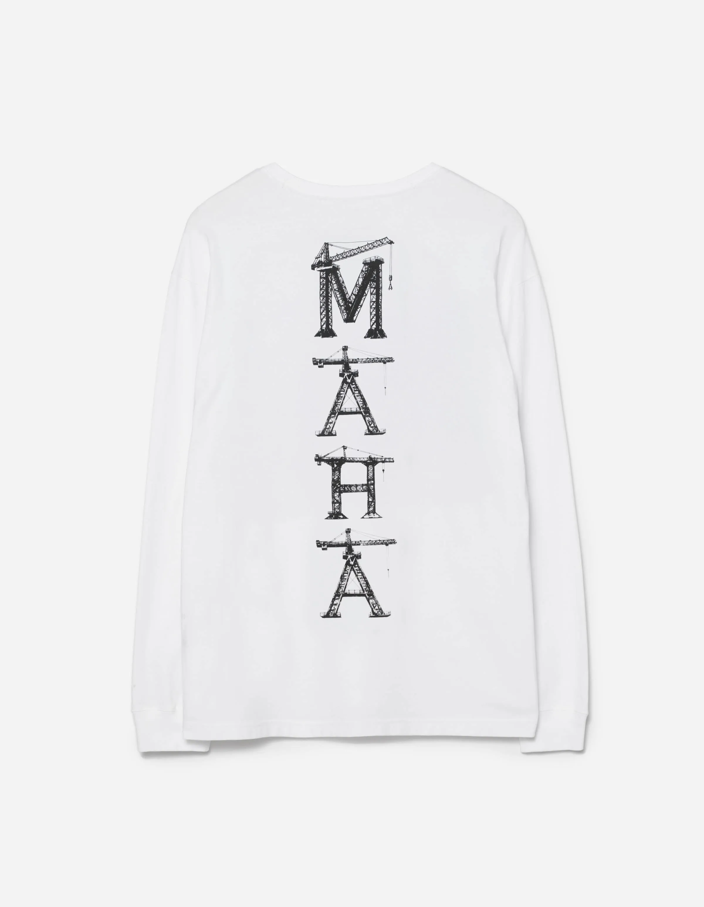 1584 Maha Cranes L/S T-Shirt White sold by Maharishi