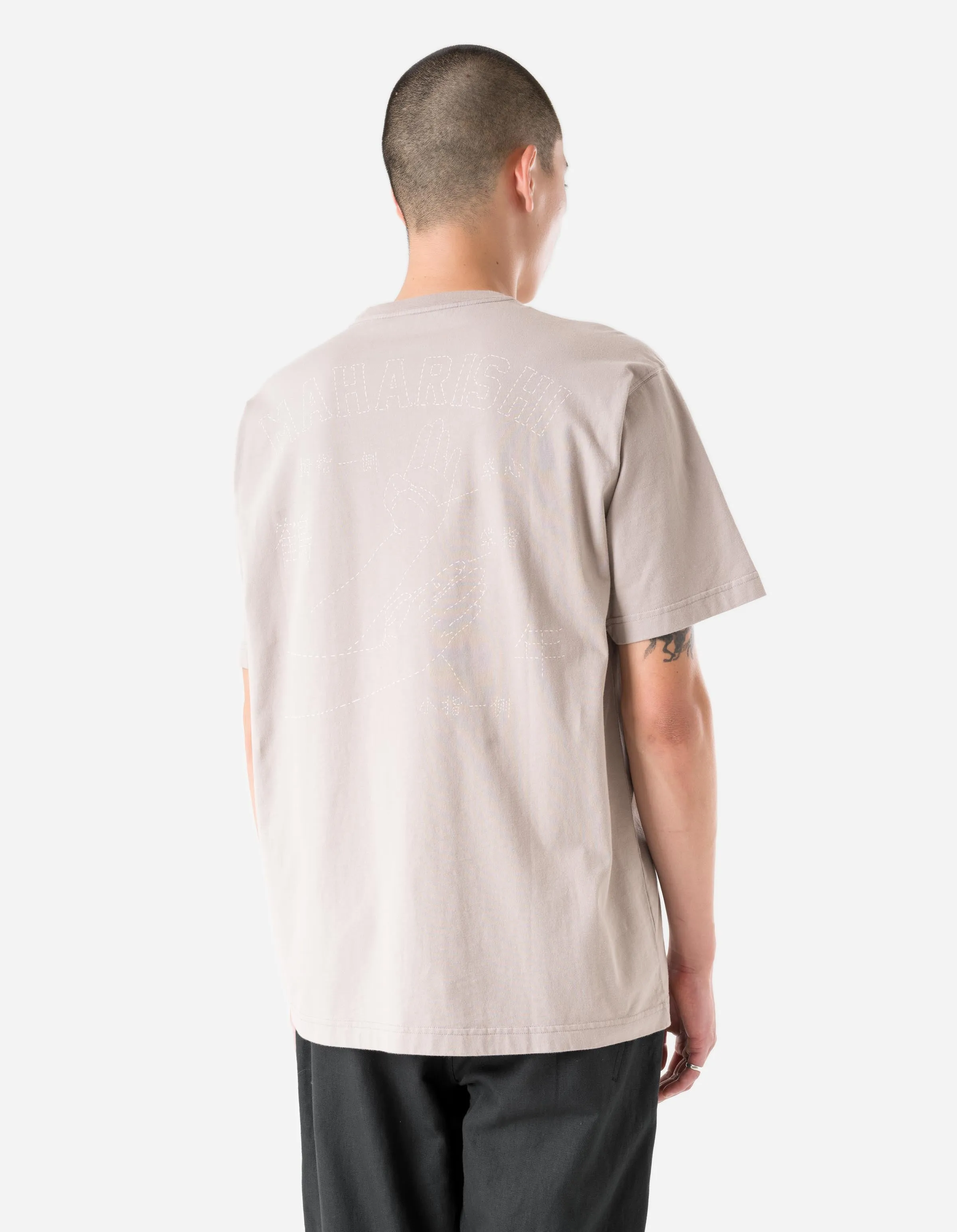 1582 Maha-Paizhi Sashiko S/S T-Shirt Taupe sold by Maharishi product image thumbnail 4