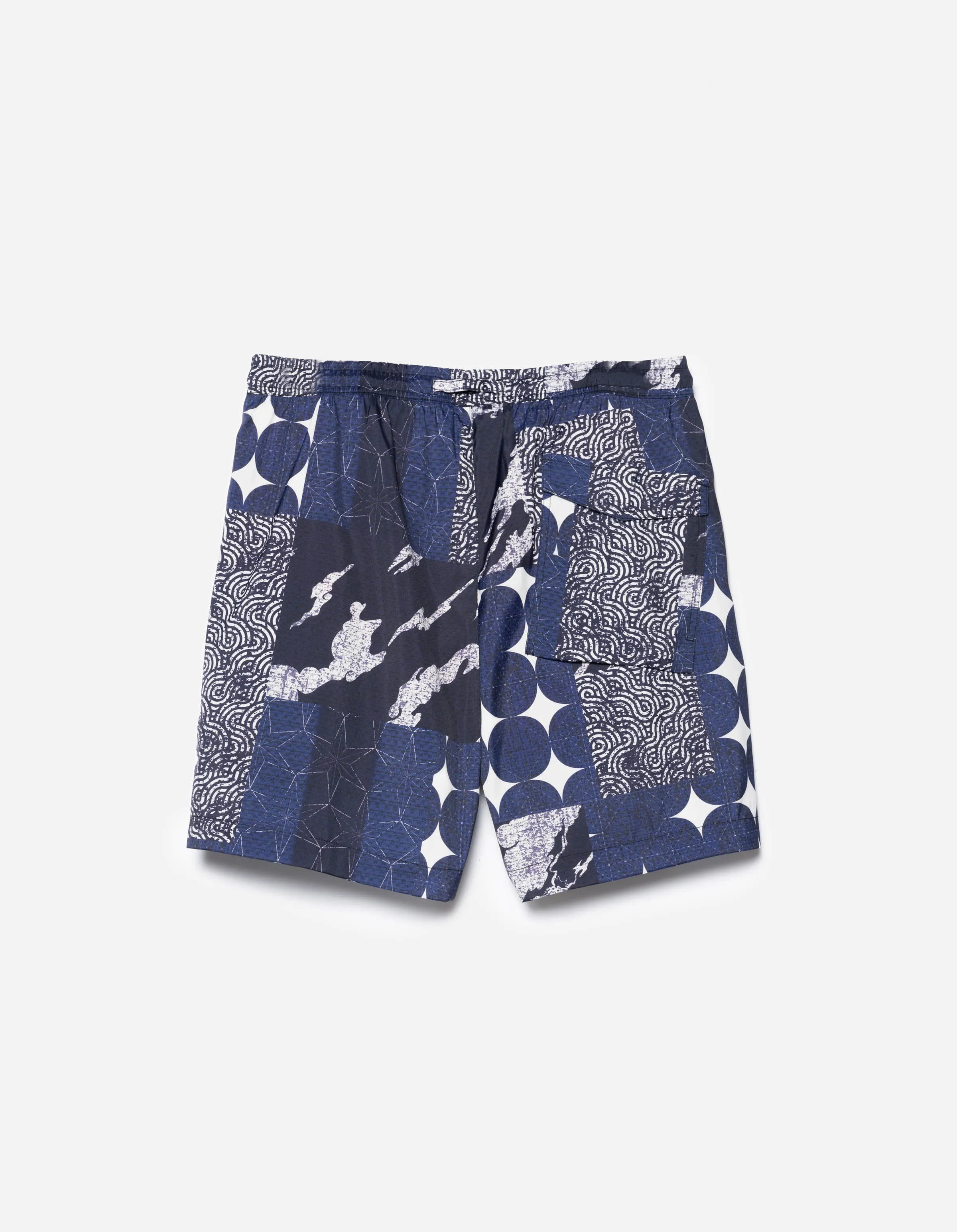 1487 Sashiko Patchwork Swim Shorts Navy/Ecru sold by Maharishi product image thumbnail 4